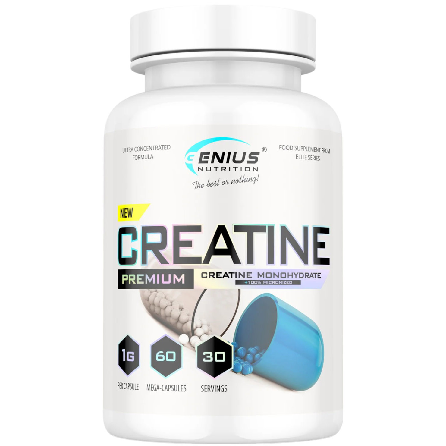 Креатин Genius Nutrition Creatine Monohydrate Premium 60 капсул - фото 1