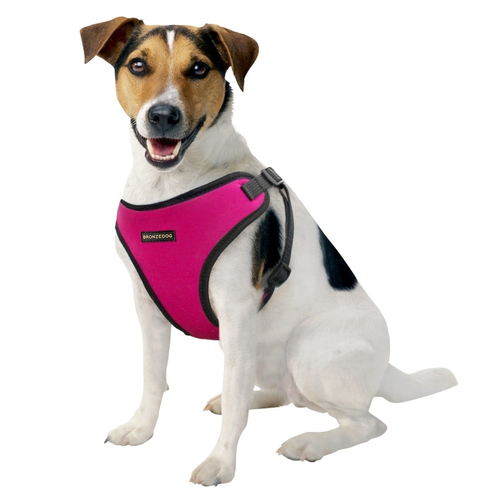 Шлея для собак дрібних порід Bronzedog Sport M 22х20х2 см рожева - фото 5