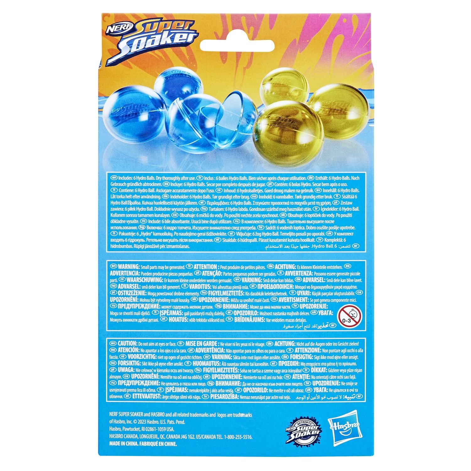 Водяні бомбочки Hasbro Nerf Super Soaker Hydro Balls 6-Pack, блакитні з жовтим, 6 шт. (F6393) - фото 3