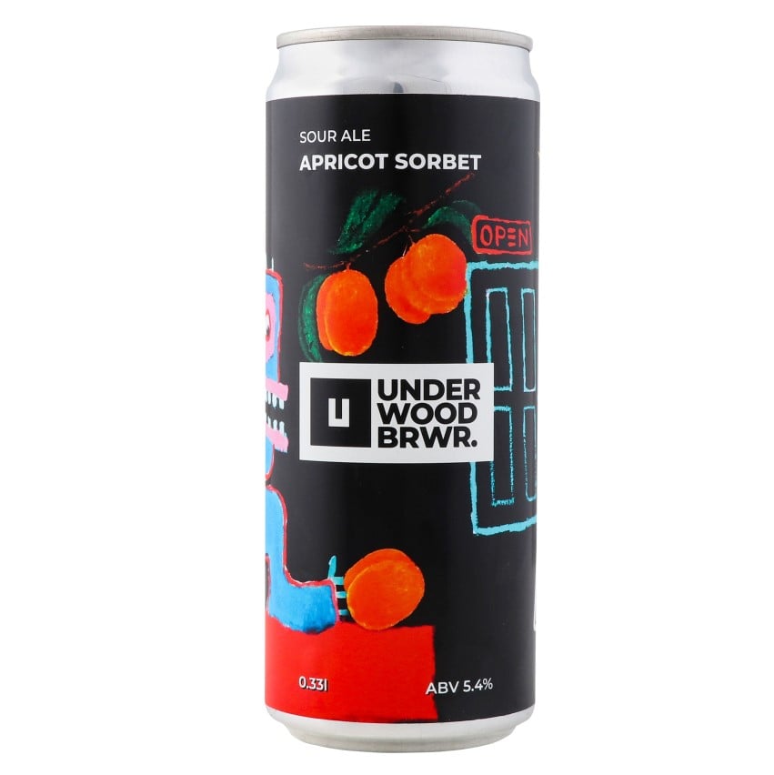 Пиво Underwood Brewery Apricot Sorbet, світле, 5,4%, з/б, 0,33 л (862187) - фото 1