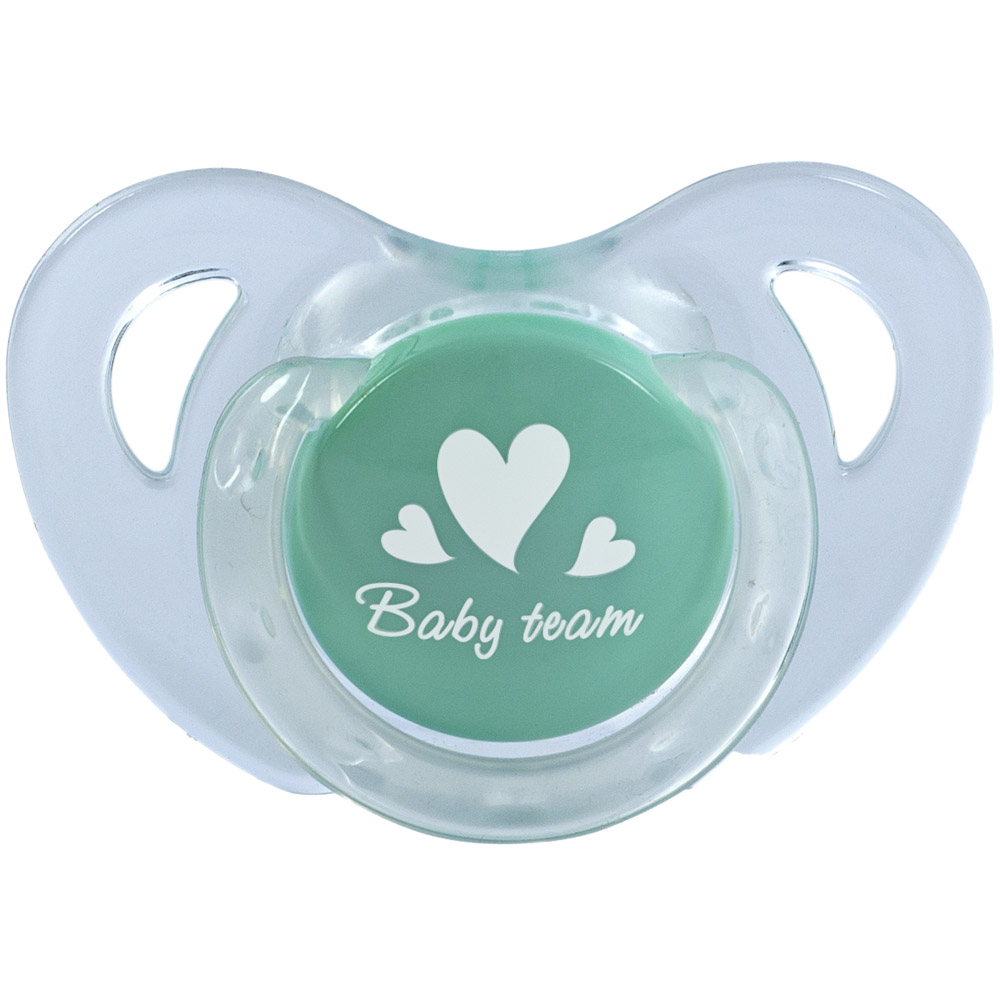 Пустушка силіконова Baby Team класична, зелена (3104) - фото 1