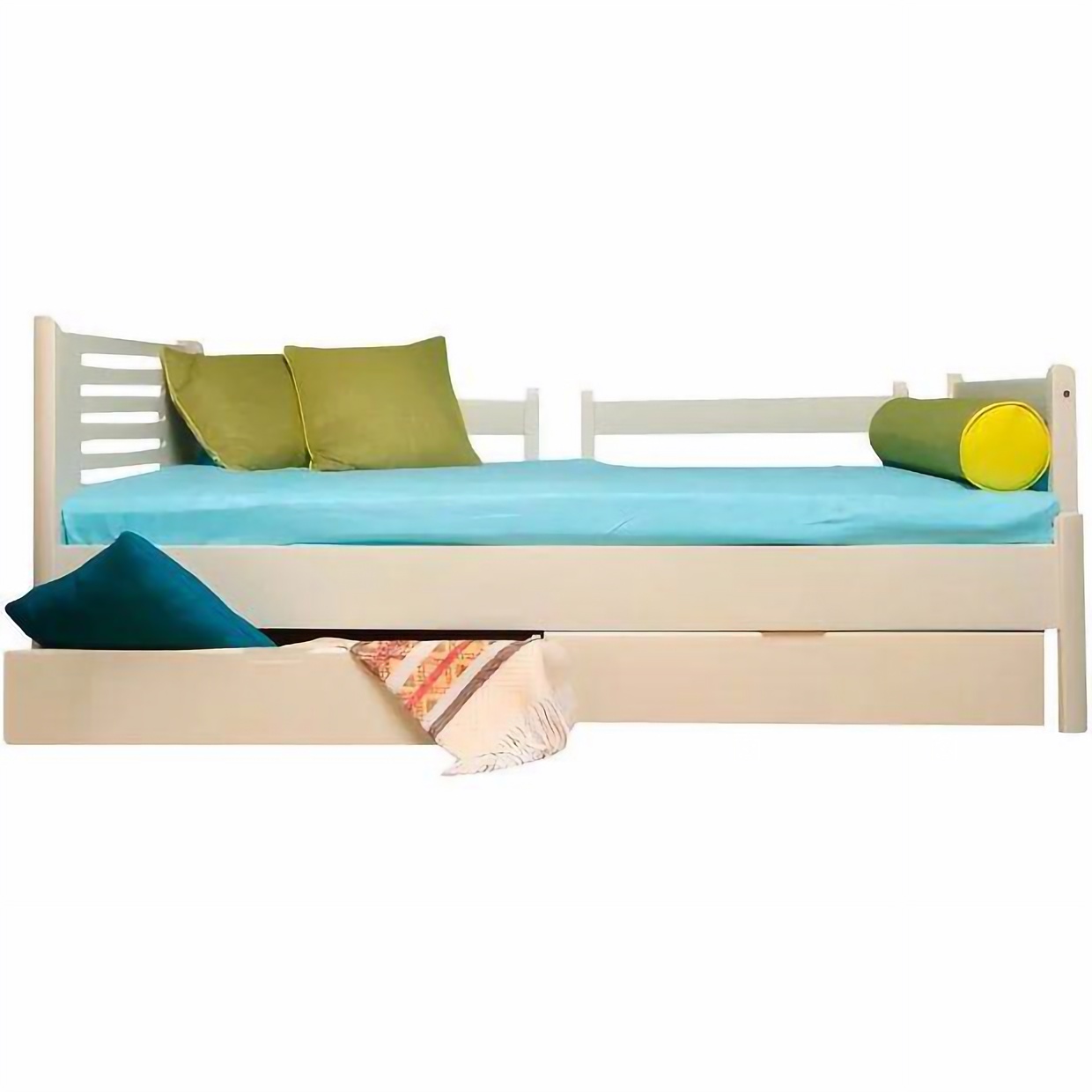 Кровать детская Олимп Марго Премиум с ящиками 90х200 см слоновая кость + фисташка (EVR-4585) - фото 1