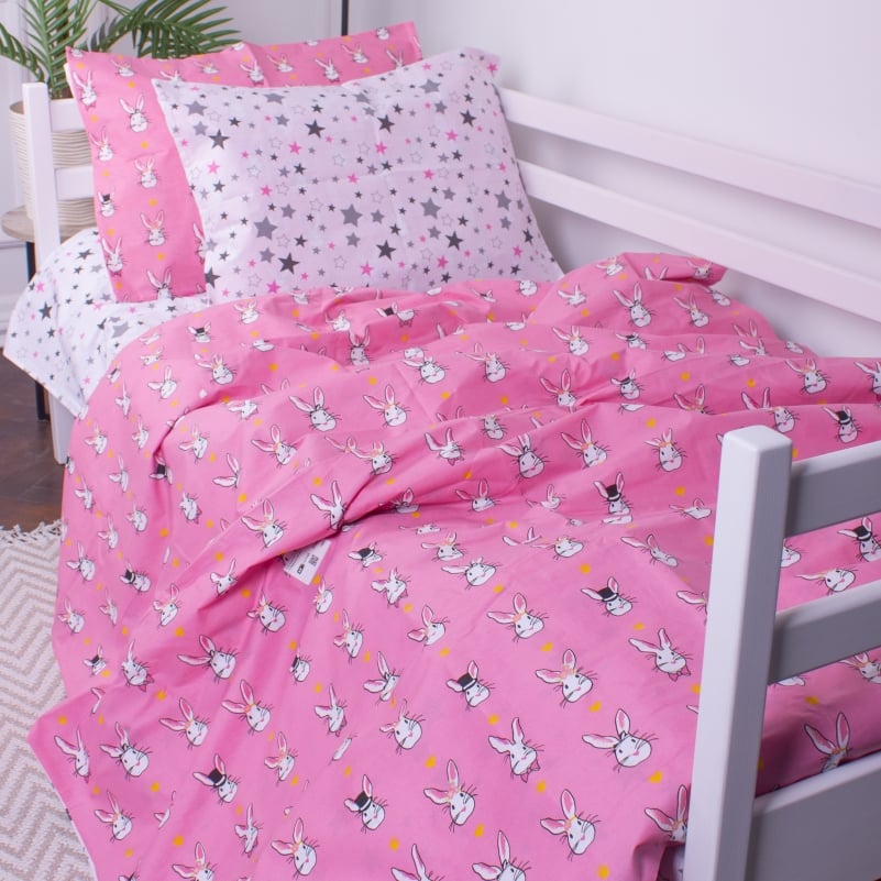 Комплект постельного белья MirSon Kids Time 17-0528 Bunnies pink, детский - фото 2