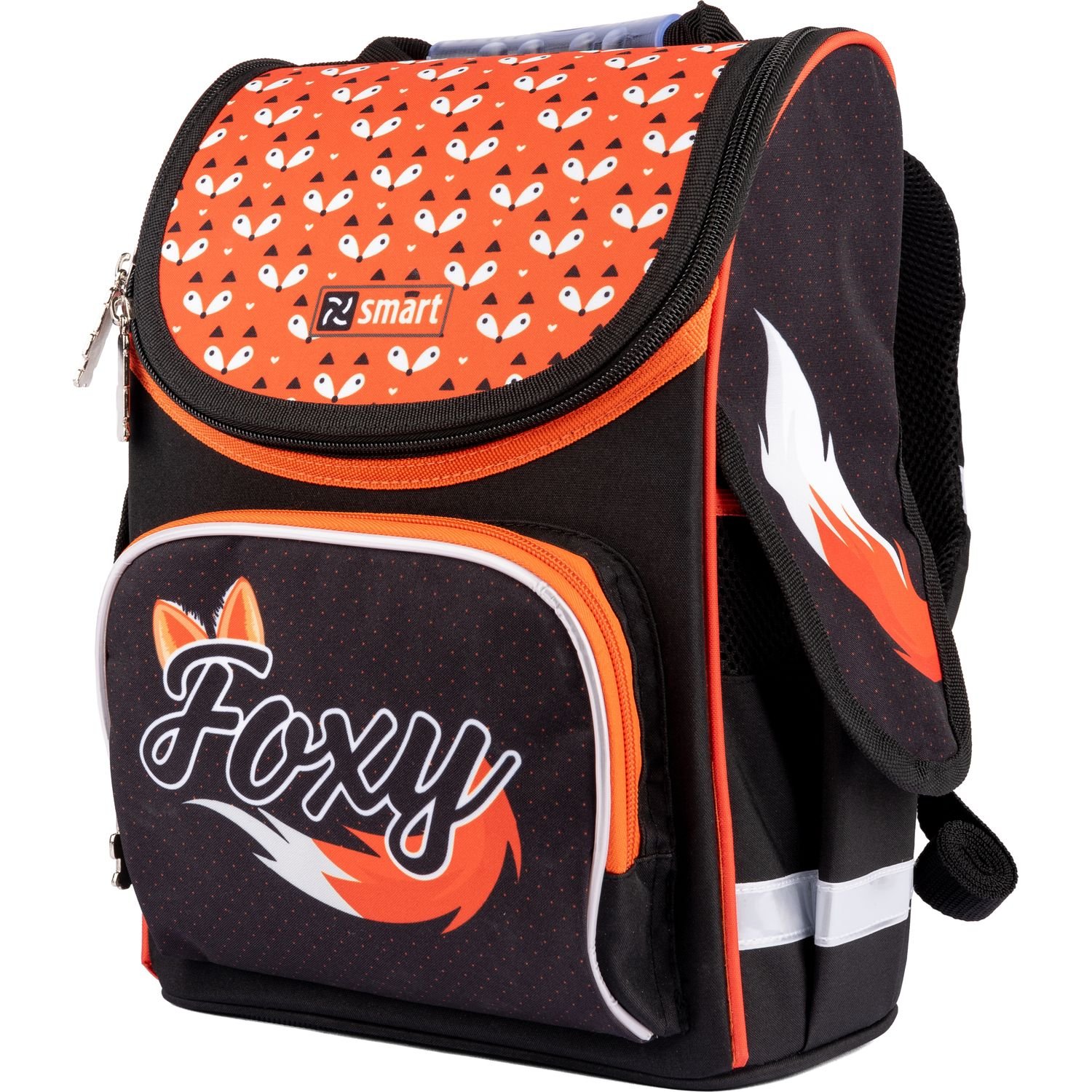 Рюкзак шкільний каркасний Smart PG-11 Foxy, черный с оранжевым (558994) - фото 1