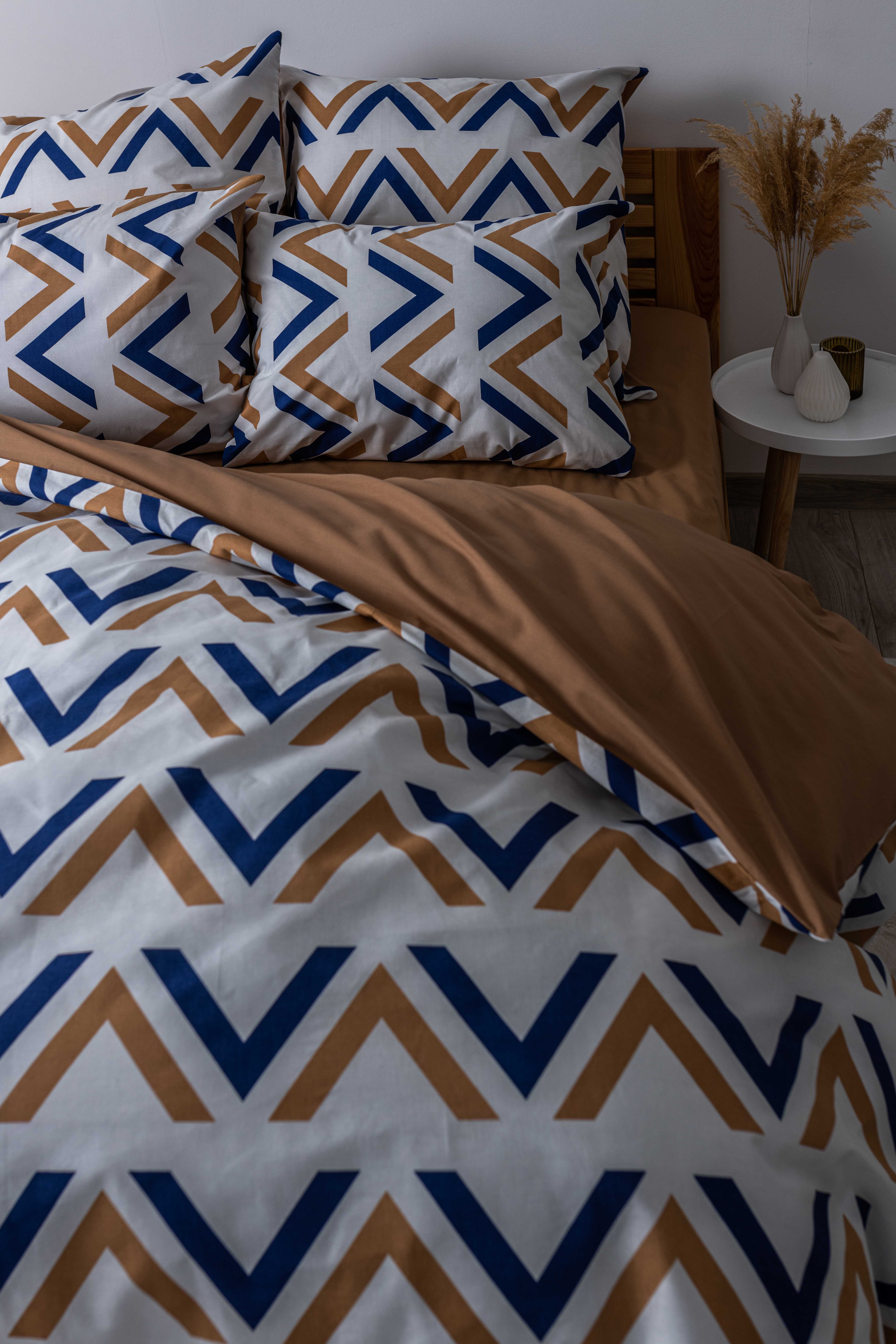 Комплект постельного белья ТЕП Soft dreams Geometry Pasion семейный коричневый с белым (2-03860_25911) - фото 4