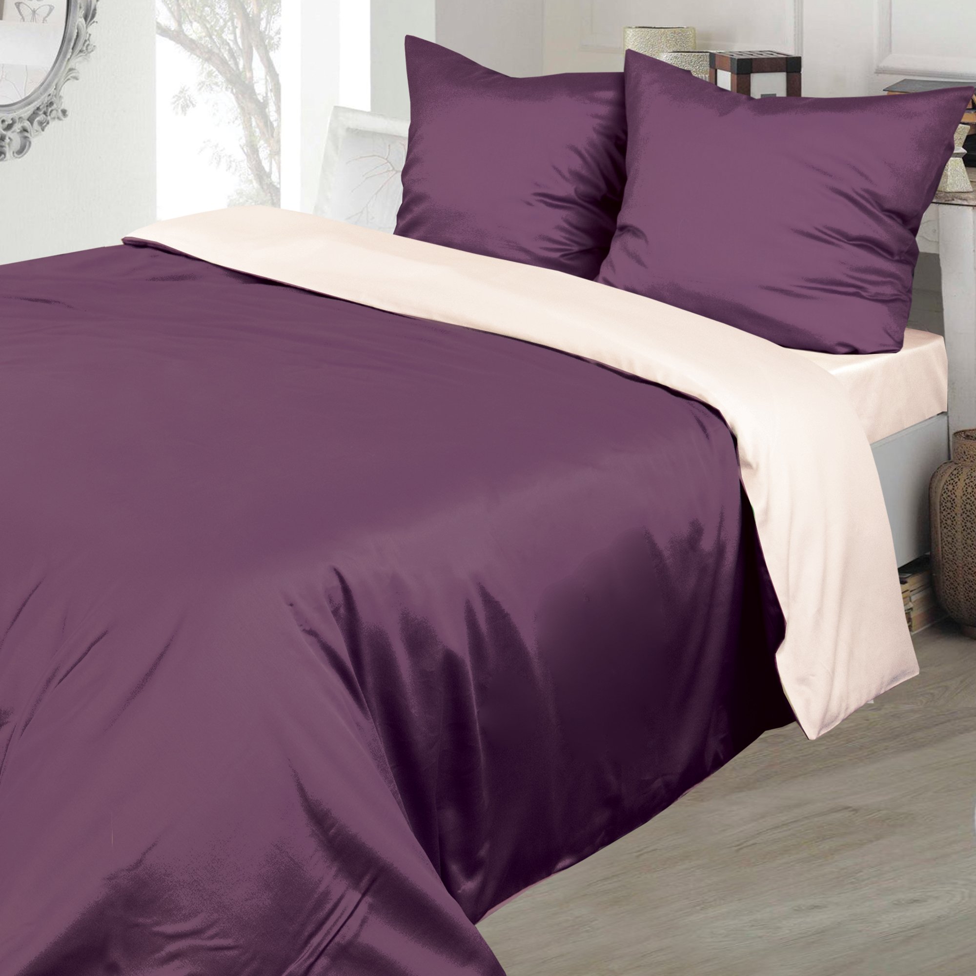 Комплект постельного белья Ярослав, евростандарт+, сатин, фиолетовый (41699_s06) - фото 1