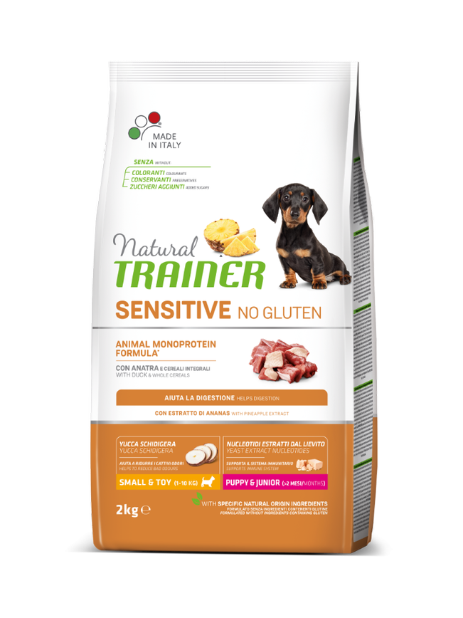 Сухой корм Trainer Natural Dog Sensitive Puppy&Junior Mini, Утка с цельными зернами, 2 кг - фото 1