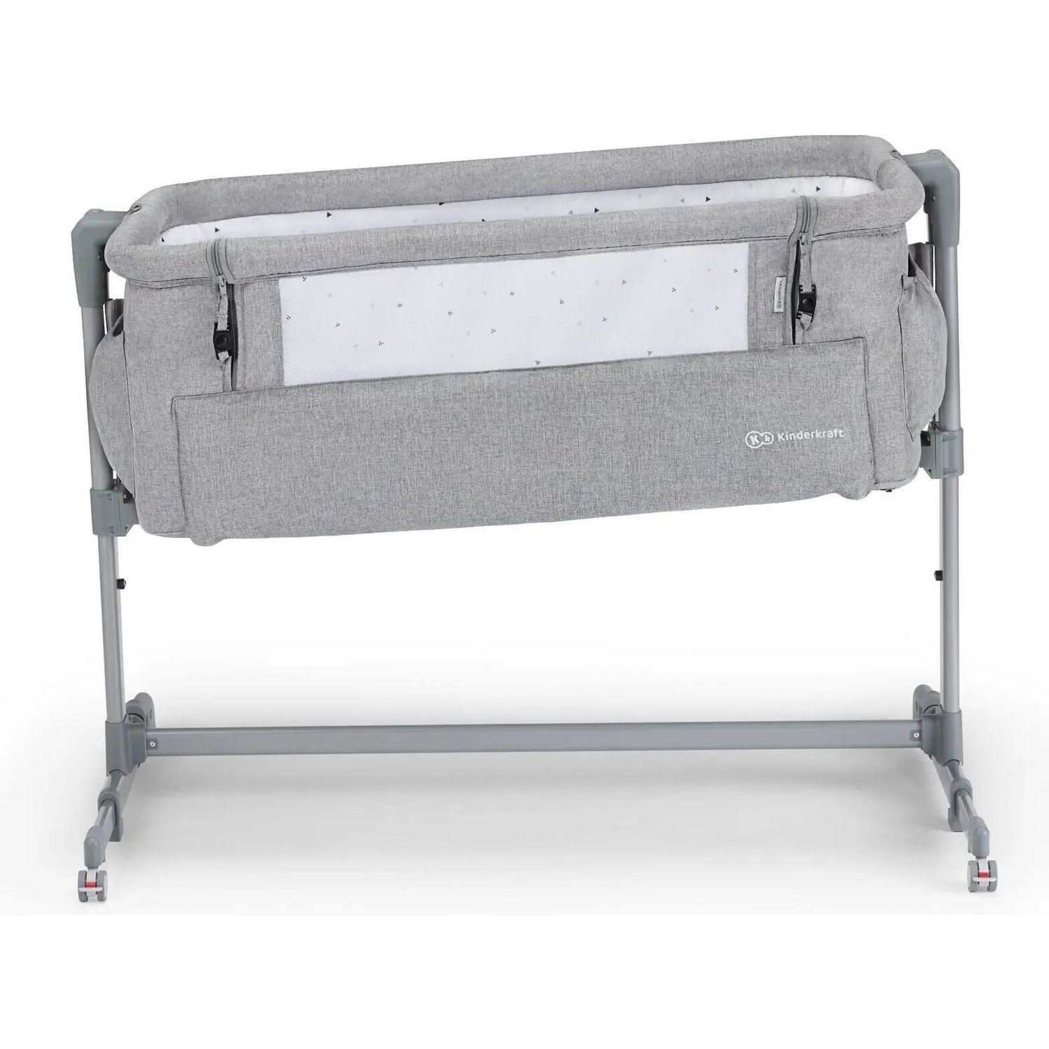 Приставная кроватка-люлька Kinderkraft Neste Up Grey Light Melange светло-серая (00000027309) - фото 4