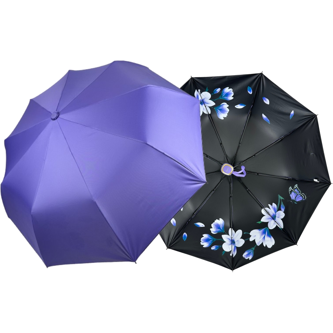 Женский складной зонтик полуавтомат Susino 99 см фиолетовый - фото 1