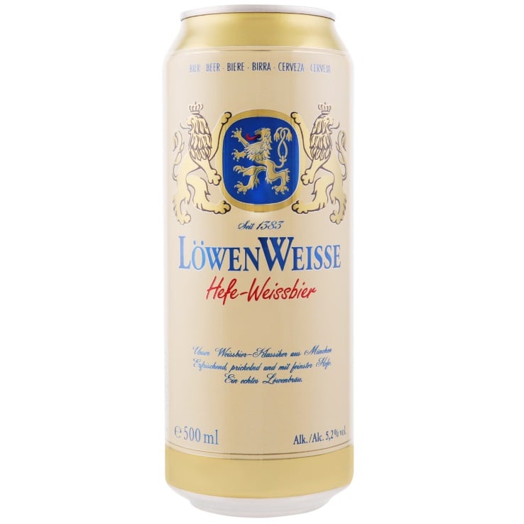Пиво Lowenbrau Weisse, светлое, фильтрованное, 5,2%, ж/б, 0,5 л (639838) - фото 1