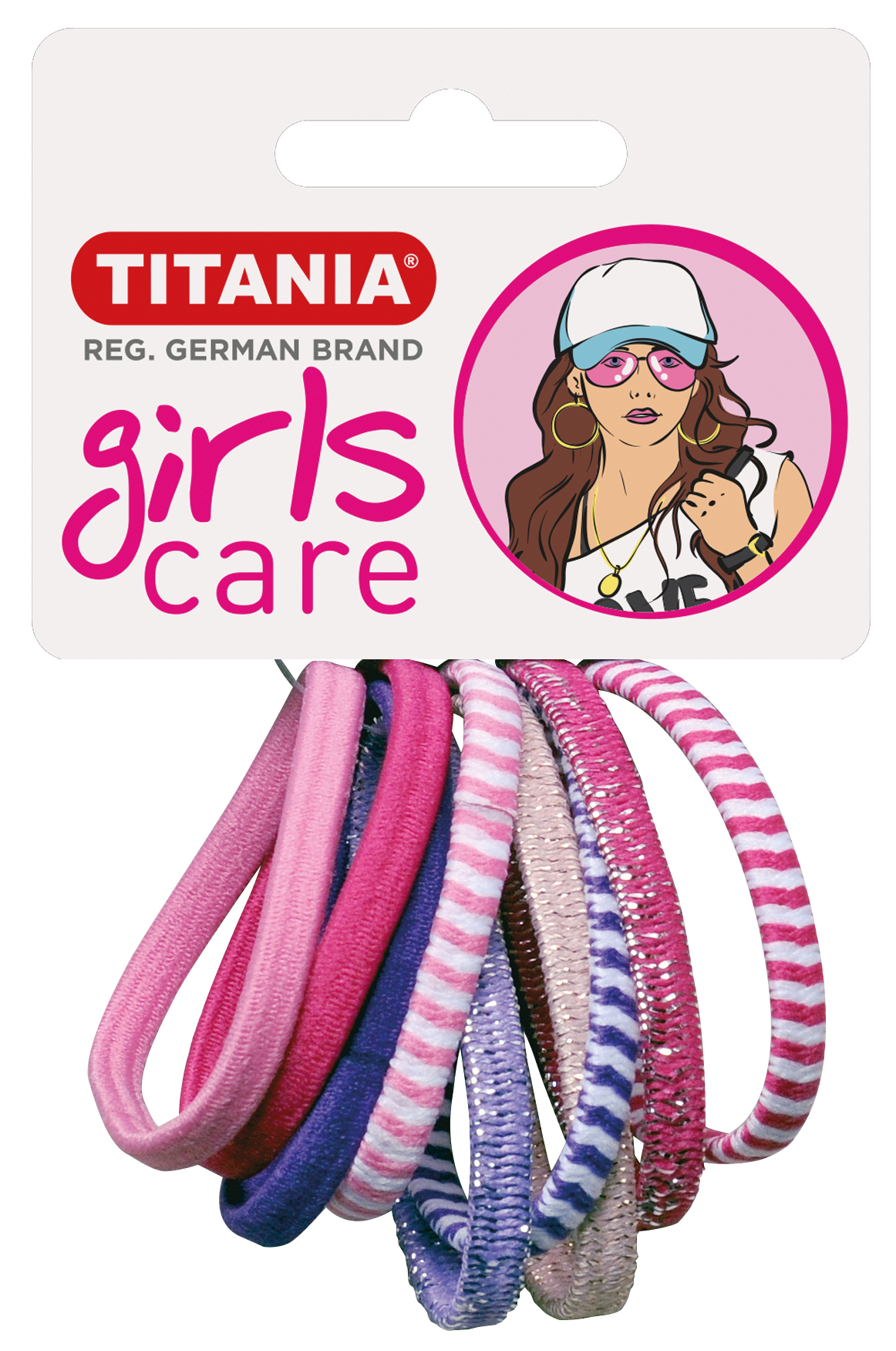 Набір різнокольорових резинок для волосся Titania, 9 шт., 4 см (7821 GIRL) - фото 1