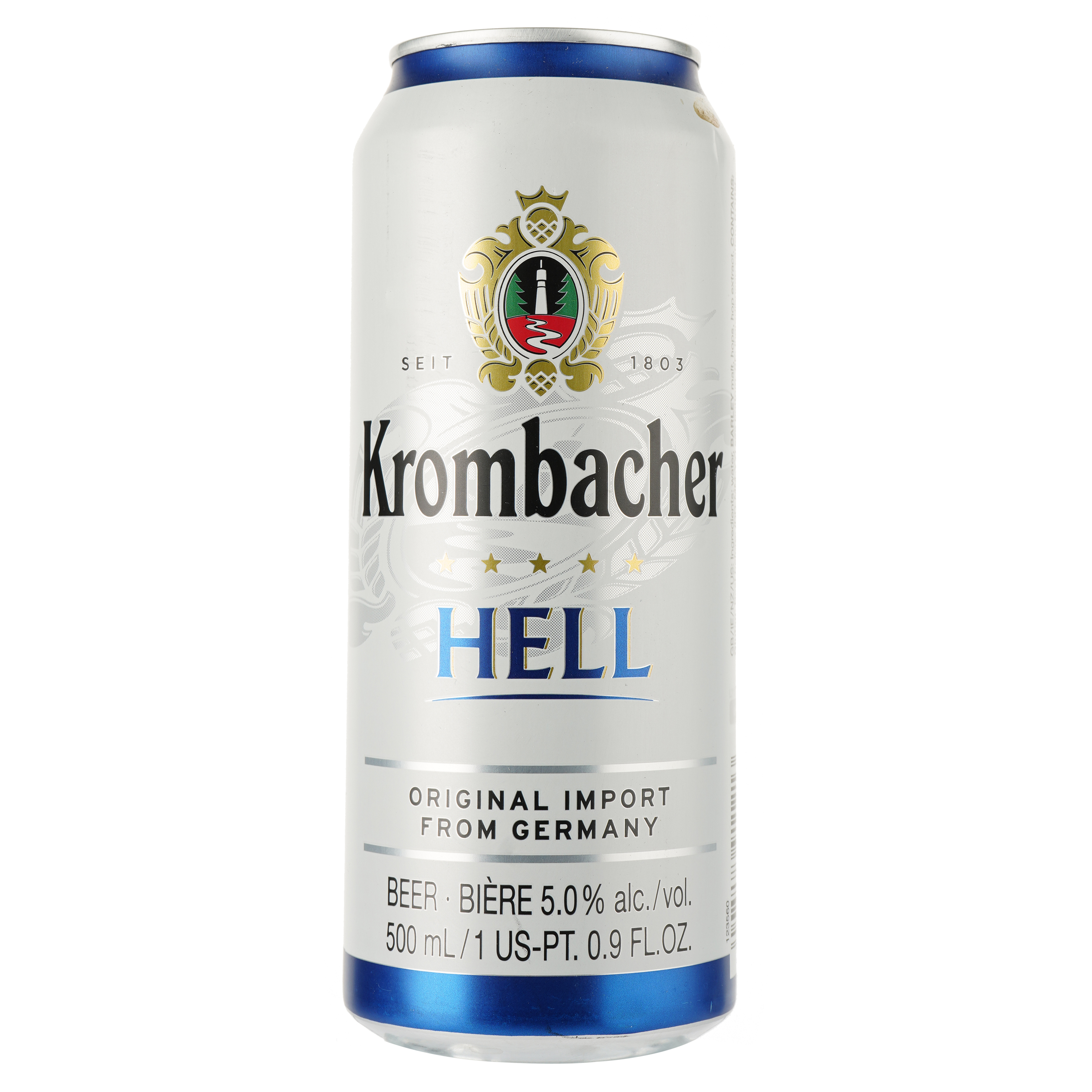 Пиво Krombacher Hell світле, 5%, з/б, 0.5 л - фото 1