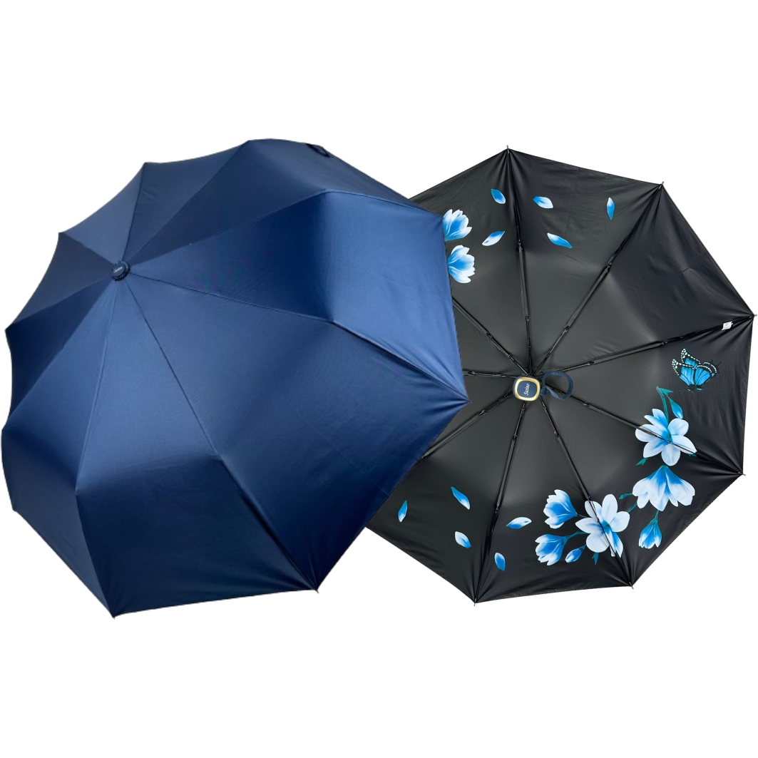 Женский складной зонтик полуавтомат Susino 99 см синий - фото 5