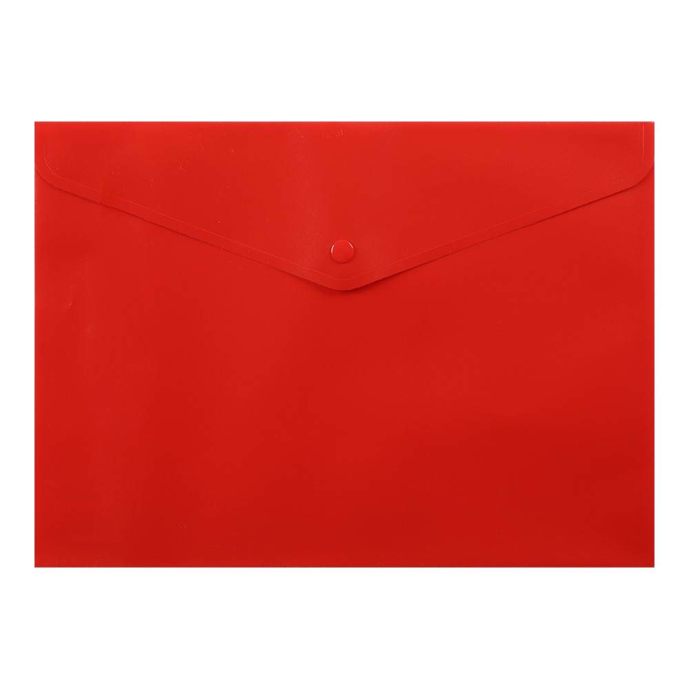 Папка-конверт на кнопке Buromax матовый пластик А4 красная (BM.3925-05) - фото 1