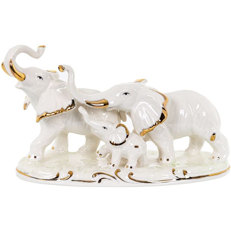 Фигурка декоративная Lefard Слоны 18х12 см белая (149-015) - фото 1