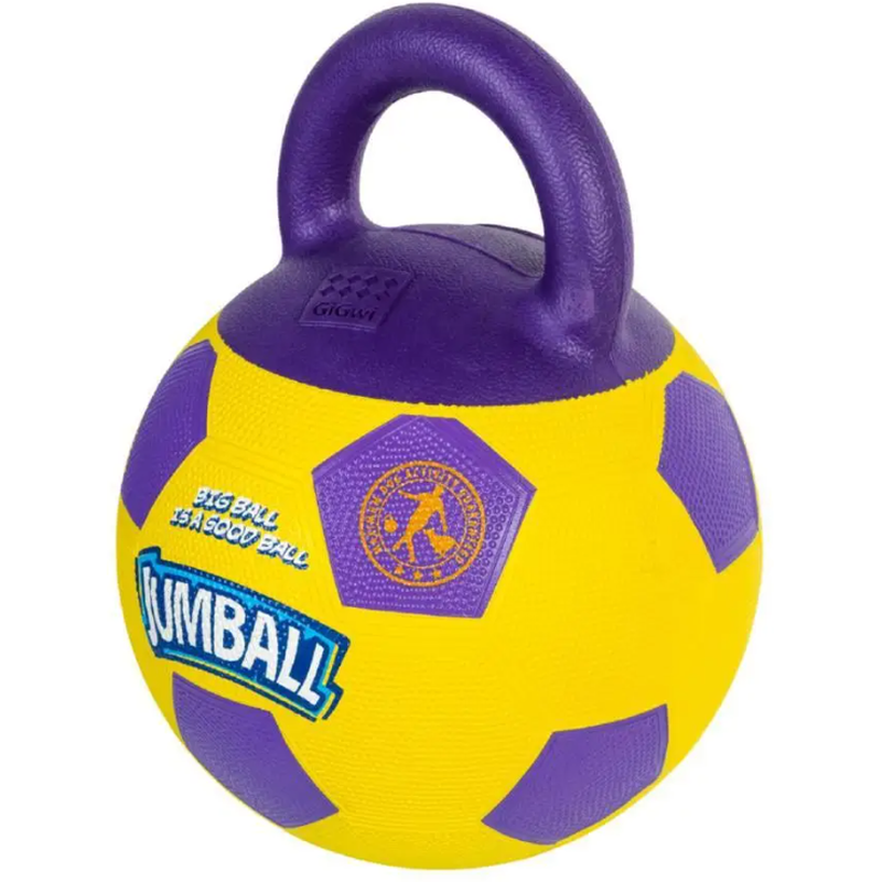 Игрушка для собак GiGwi Ball Мяч футбольный, с ручкой, 26 см (75366) - фото 1