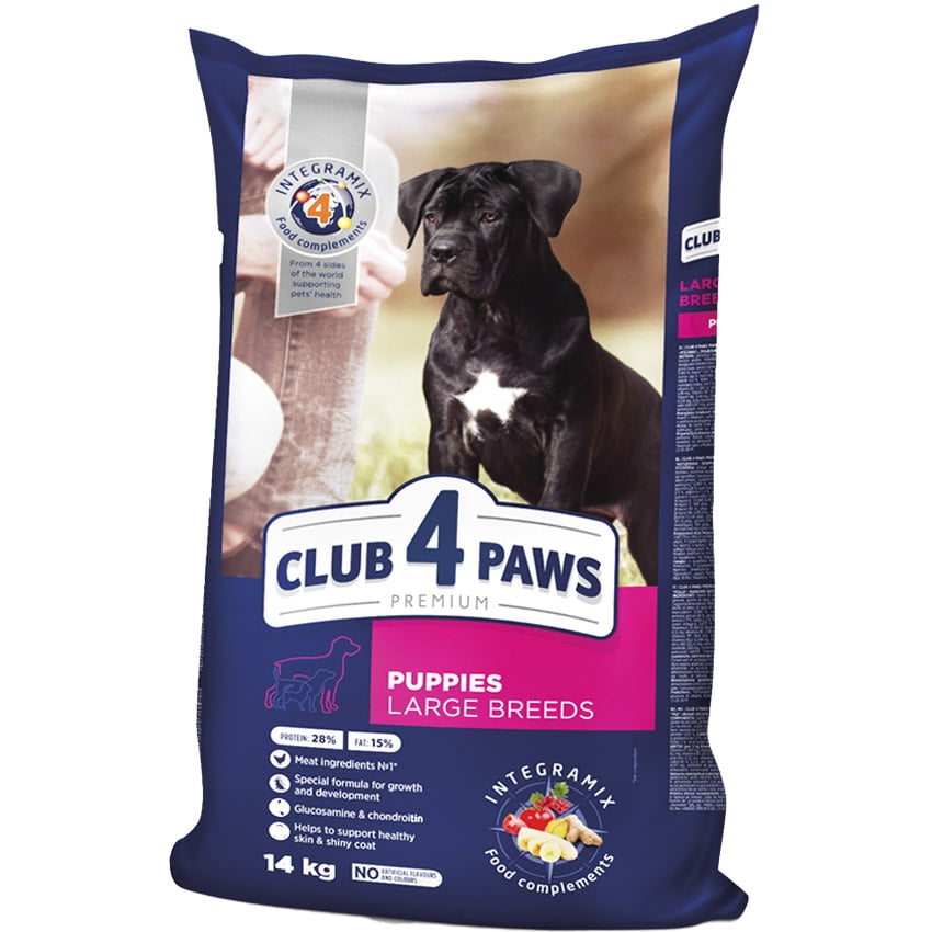 Сухой корм Club 4 Paws Premium для щенков крупных пород, с курицей, 14 кг - фото 1
