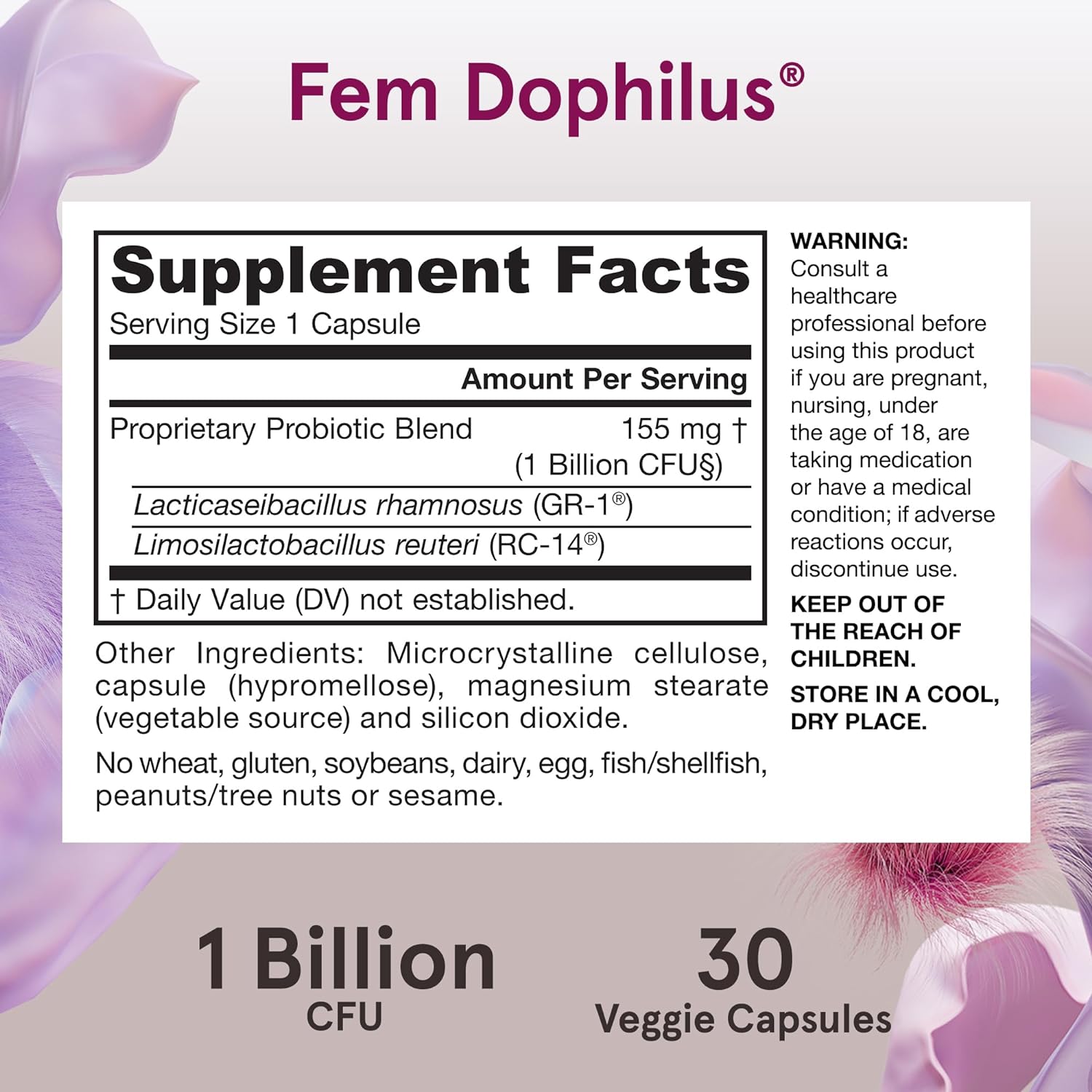 Пробіотики Jarrow Formulas Women's Fem Dophilus 1 млрд 30 капсул - фото 9