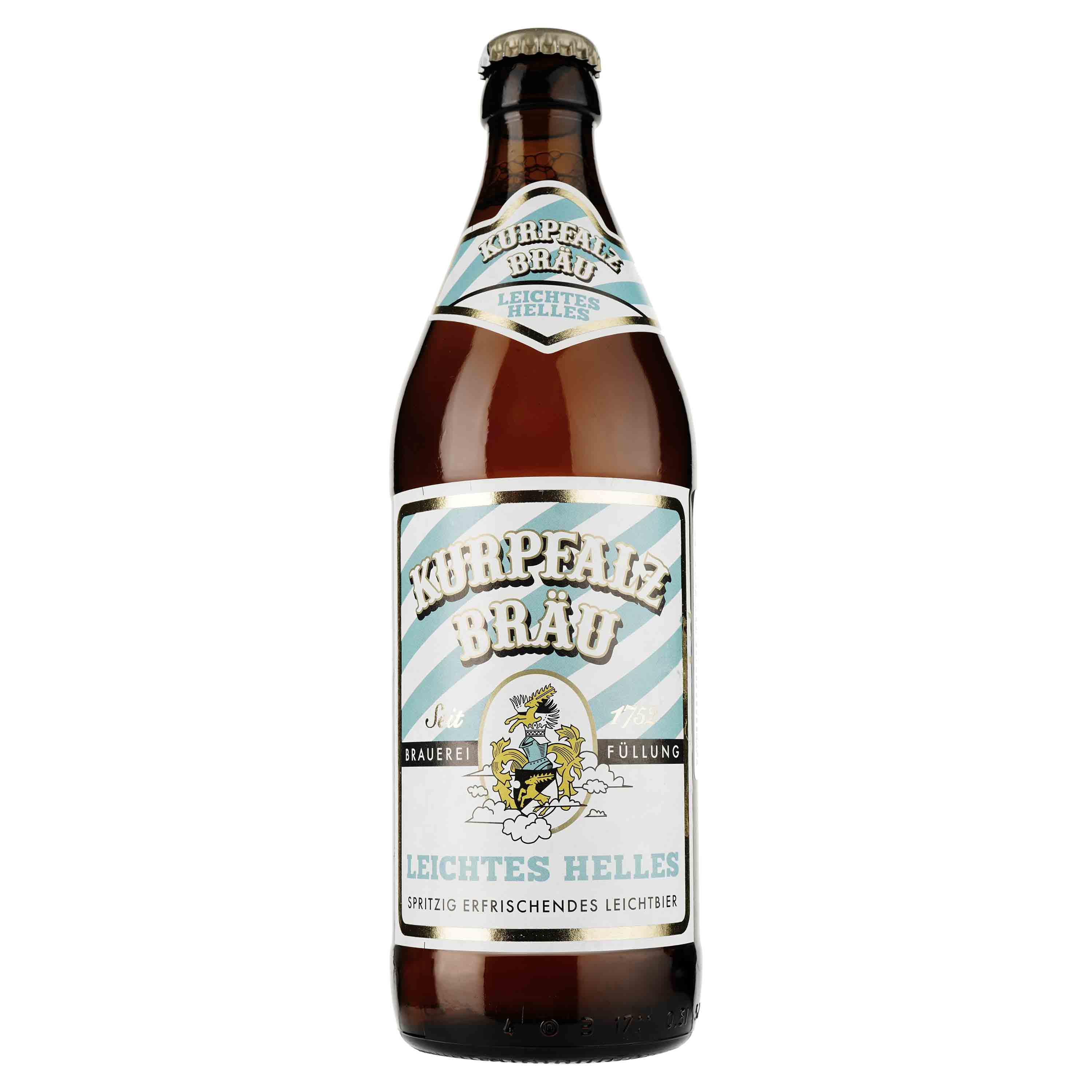 Пиво Kurpfalz Brau Leichtes Helles, светлое, 2,9%, 0,5 л - фото 1