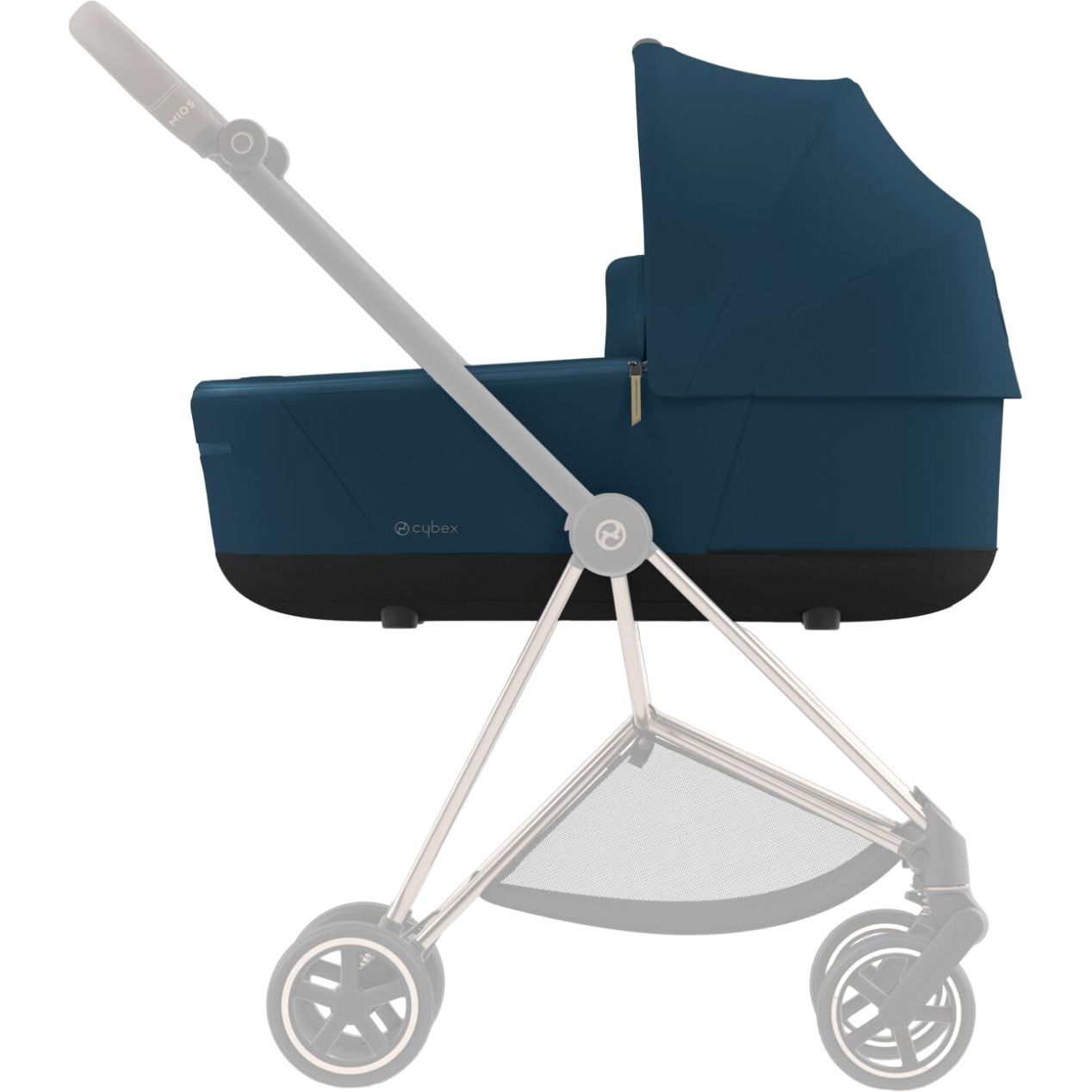 Люлька Cybex Mios Lux Mountain Blue + Текстиль для прогулочного блока Cybex Mios Mountain Blue + Шасси для коляски Cybex Mios LS RBA Matt Black - фото 9