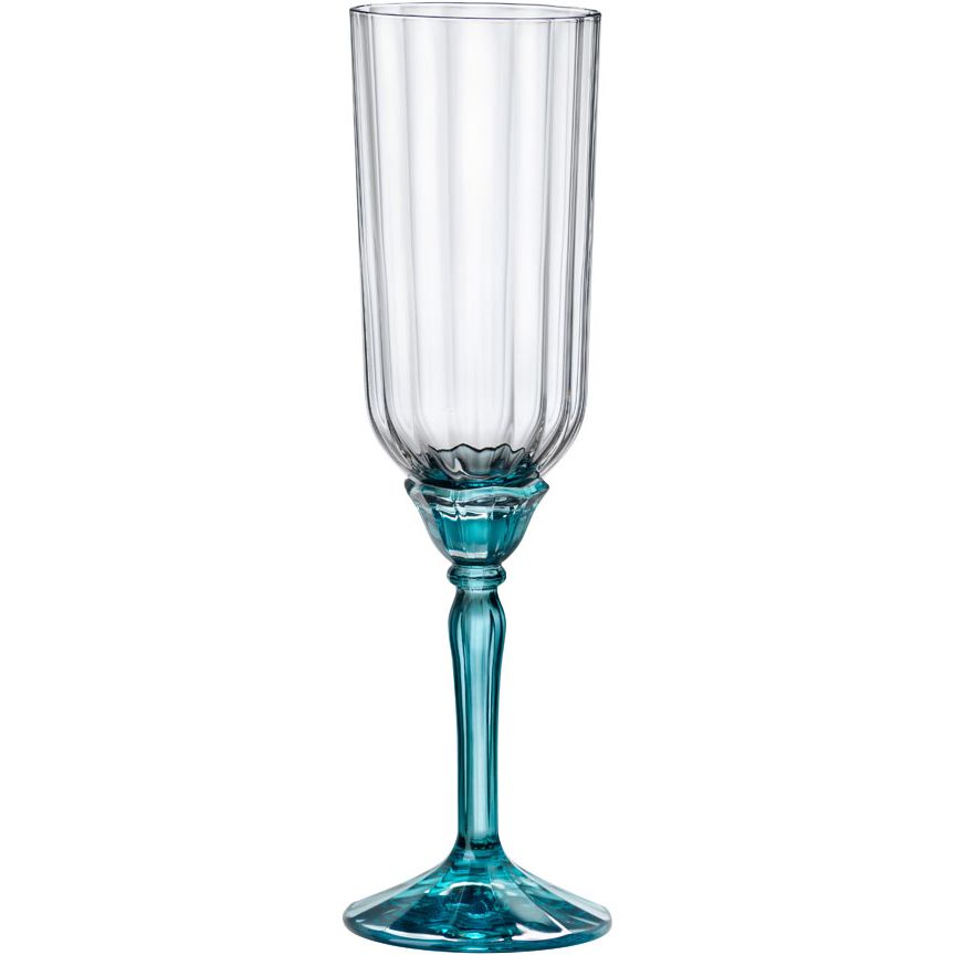 Фото - Склянка Bormioli Rocco Набір келихів для ігристих вин  Florian Lucent Blue 210 мл 6 