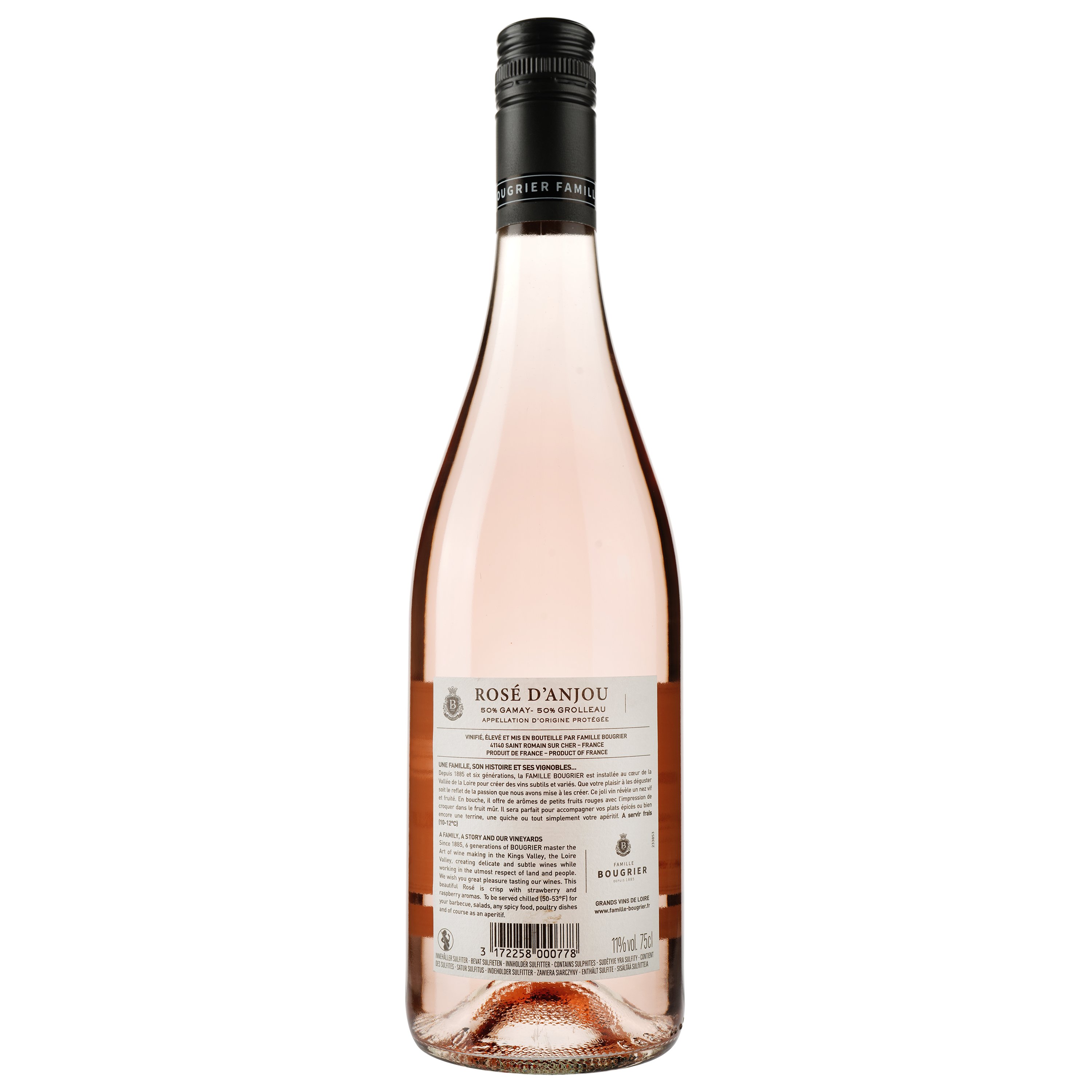 Вино Famille Bougrier Rose d'Anjou, рожеве, напівсухе, 11%, 0,75 л (8000009384833) - фото 2
