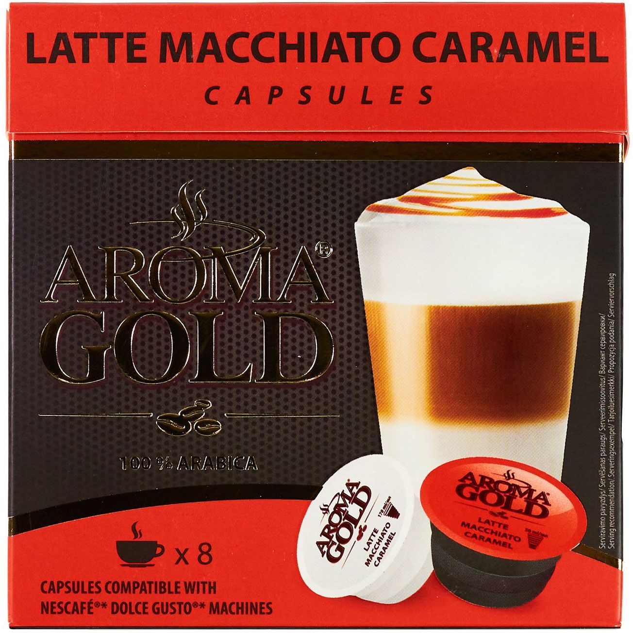 Кава в капсулах Aroma Gold Macchiato Caramel 180 г - фото 1