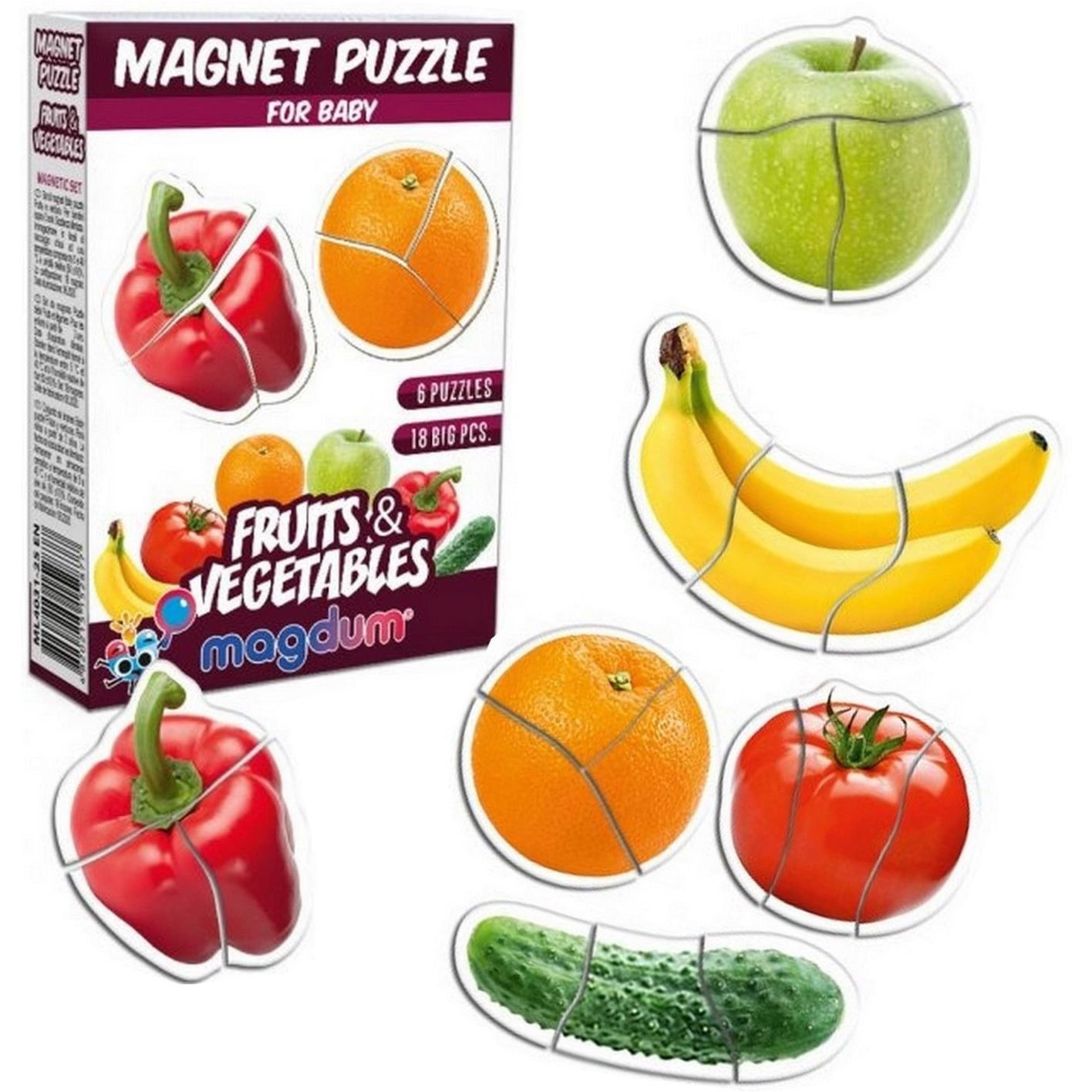 Магнітний набір Magdum Magnetic set Fruits and vegetables (ML4031-25 EN) - фото 1