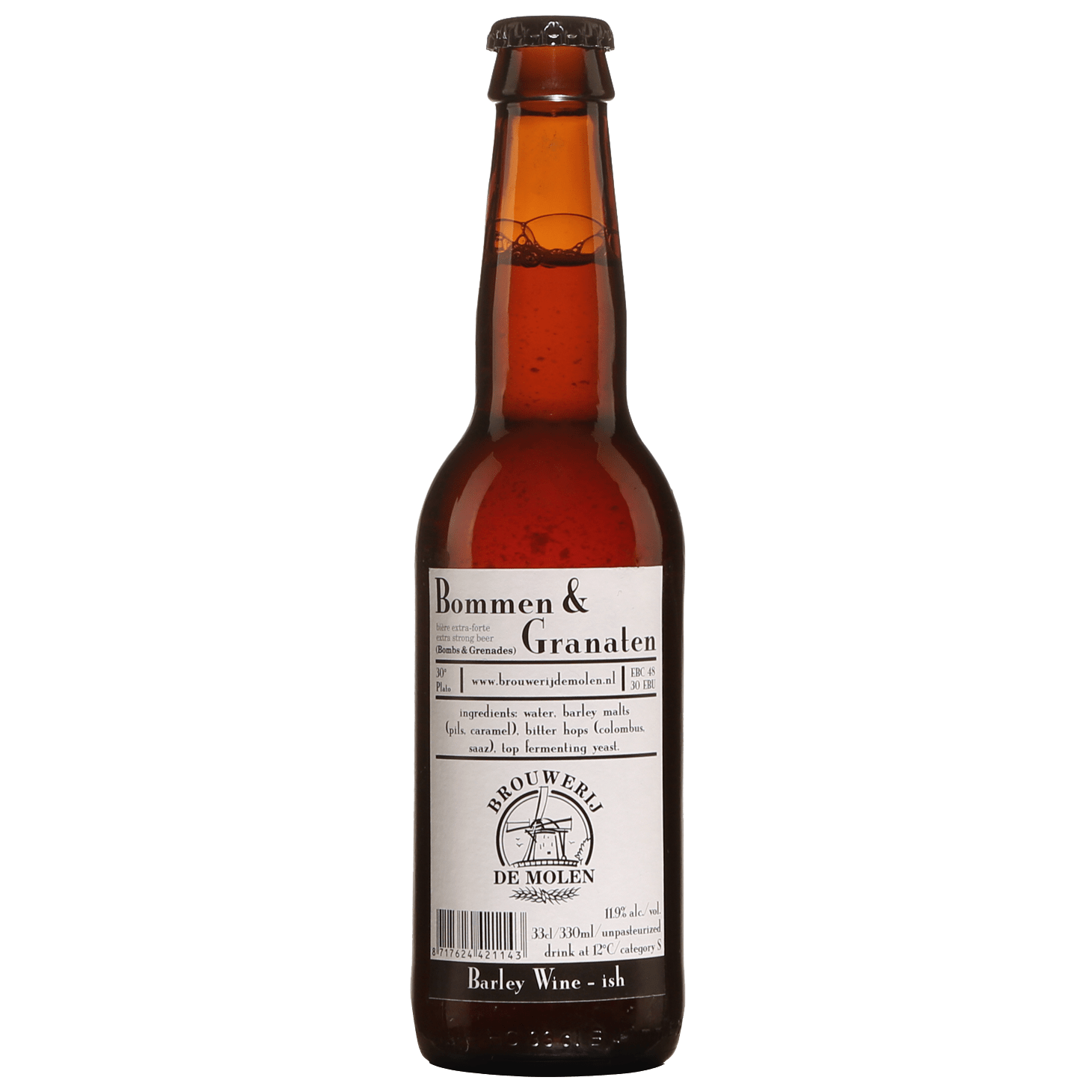 Пиво De Molen Bommen&Granaten, темне, нефільтроване, 11,9%, 0,33 л - фото 1