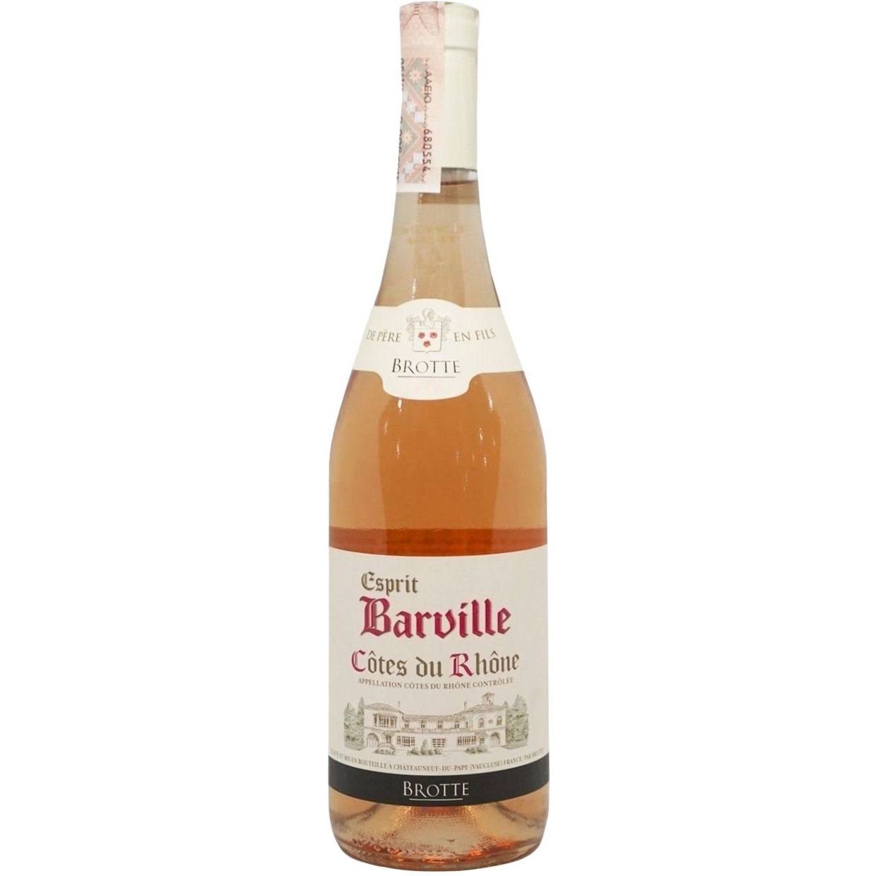 Вино Brotte S.A. Cotes du Rhone Esprit Barville Rose, сухое, розовое, 13,5%, 0,75 л (16975) - фото 1