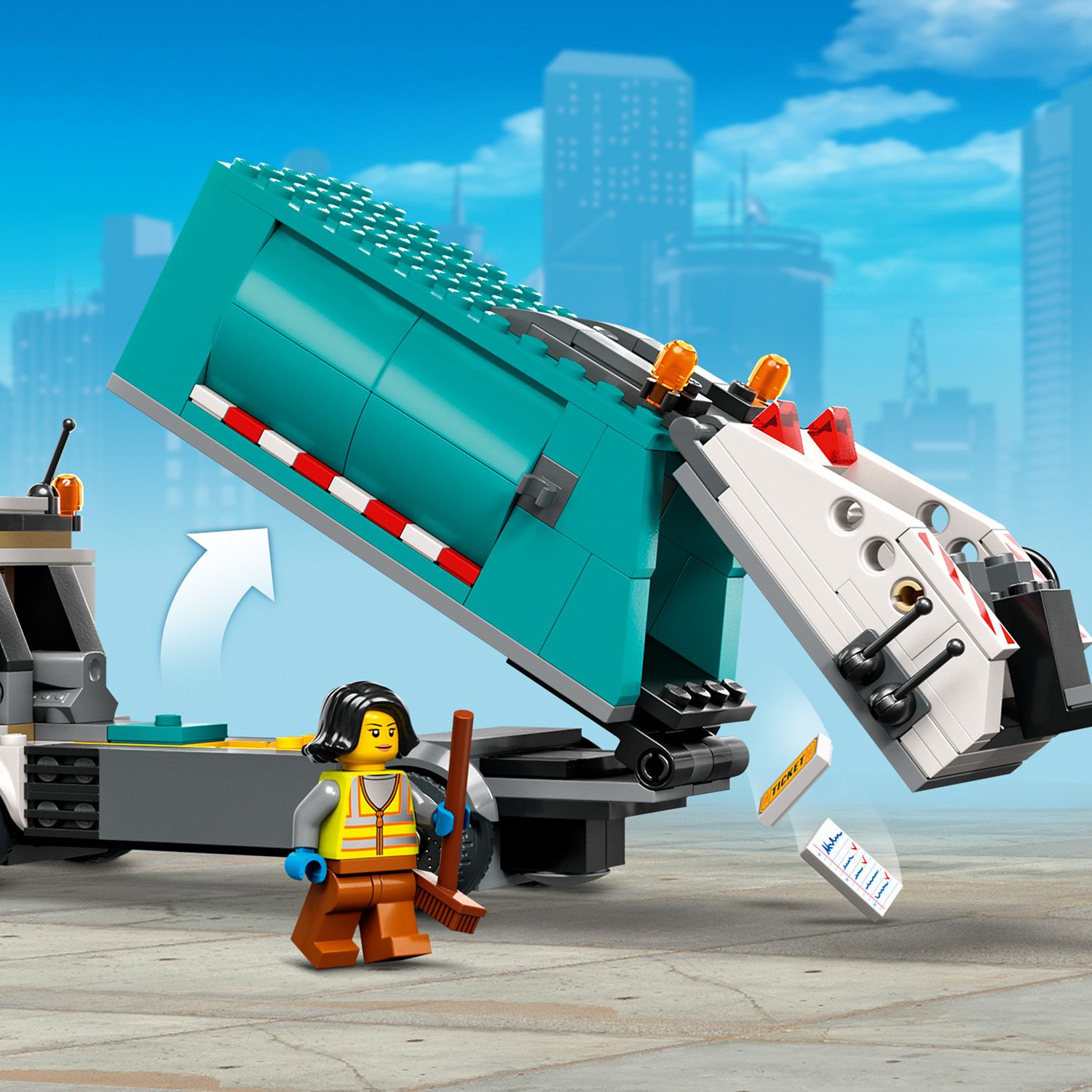 Конструктор LEGO City Мусороперерабатывающий грузовик, 261 деталей (60386) - фото 6