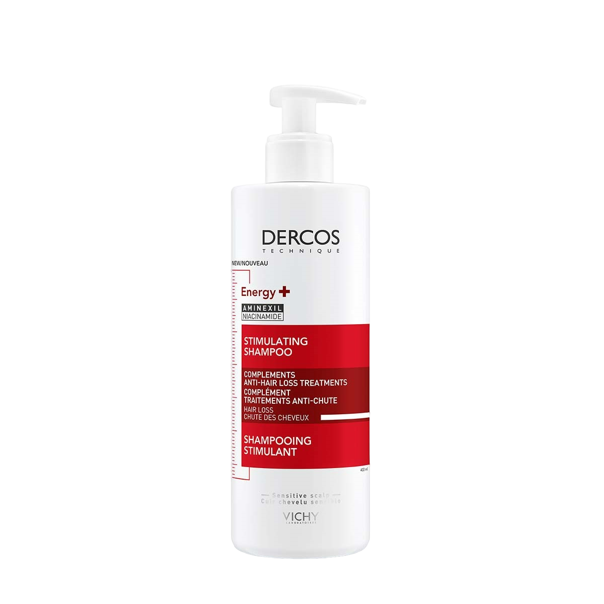 Тонізуючий шампунь Vichy Dercos Energy+, для боротьби з випадінням волосся, 400 мл - фото 1