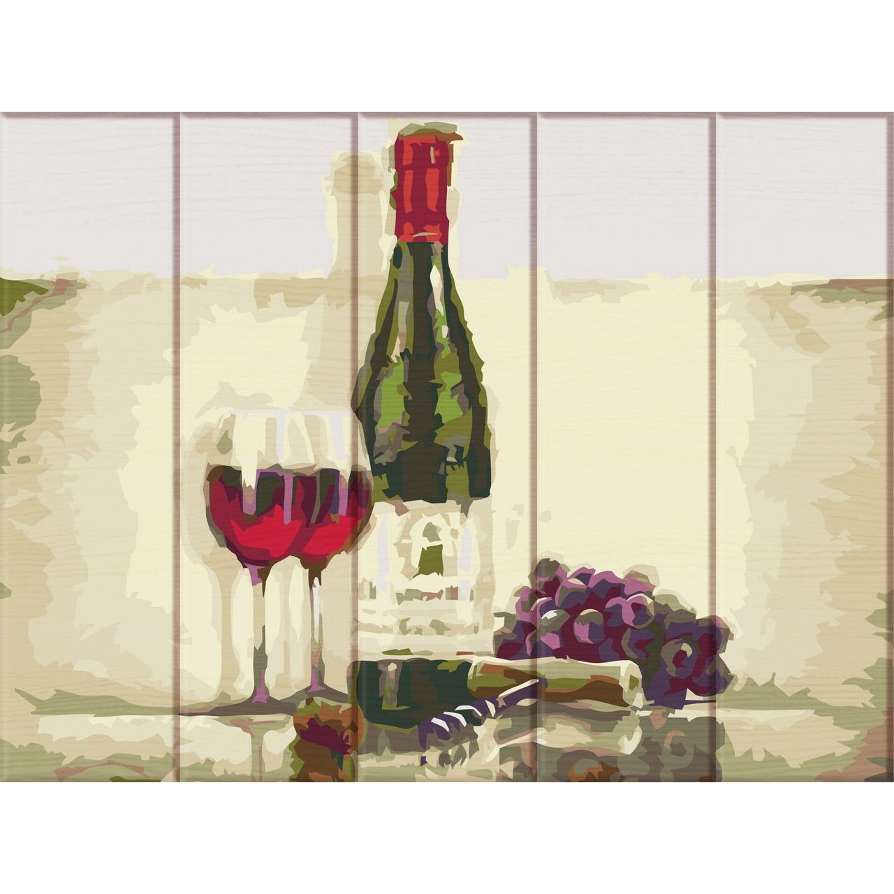 Картина по номерам на дереве Вино для двох ArtStory 30х40 см разноцветная 000169541 - фото 1