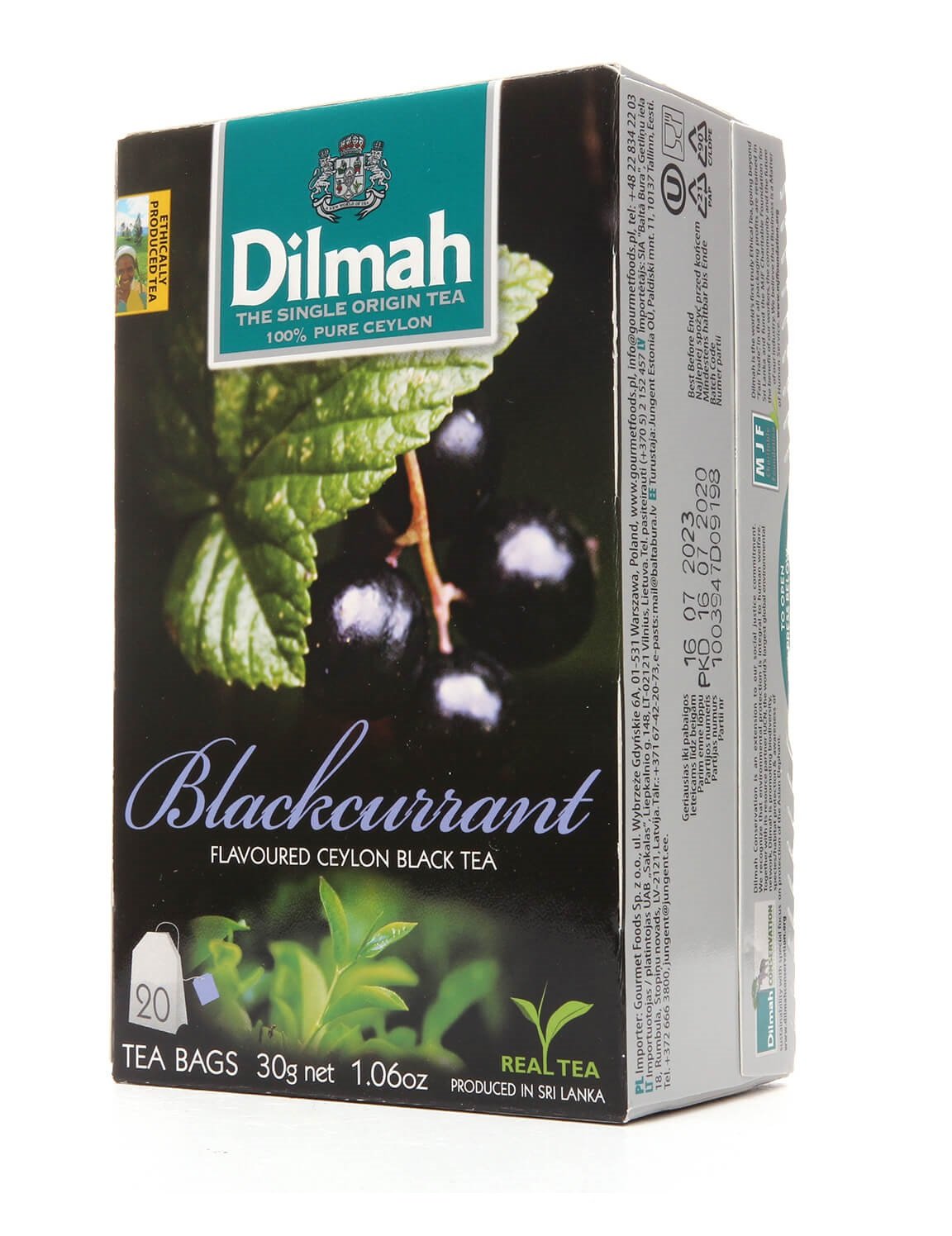 Чай черный Dilmah с ароматом черной смородины, 20 шт (831499) - фото 1