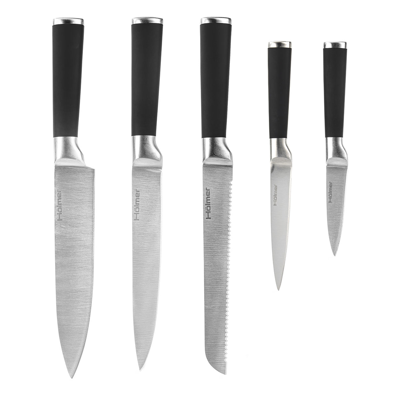 Набор ножей Holmer, 6 предметов, черный (KS-66325-BSSSB Fixity) - фото 2
