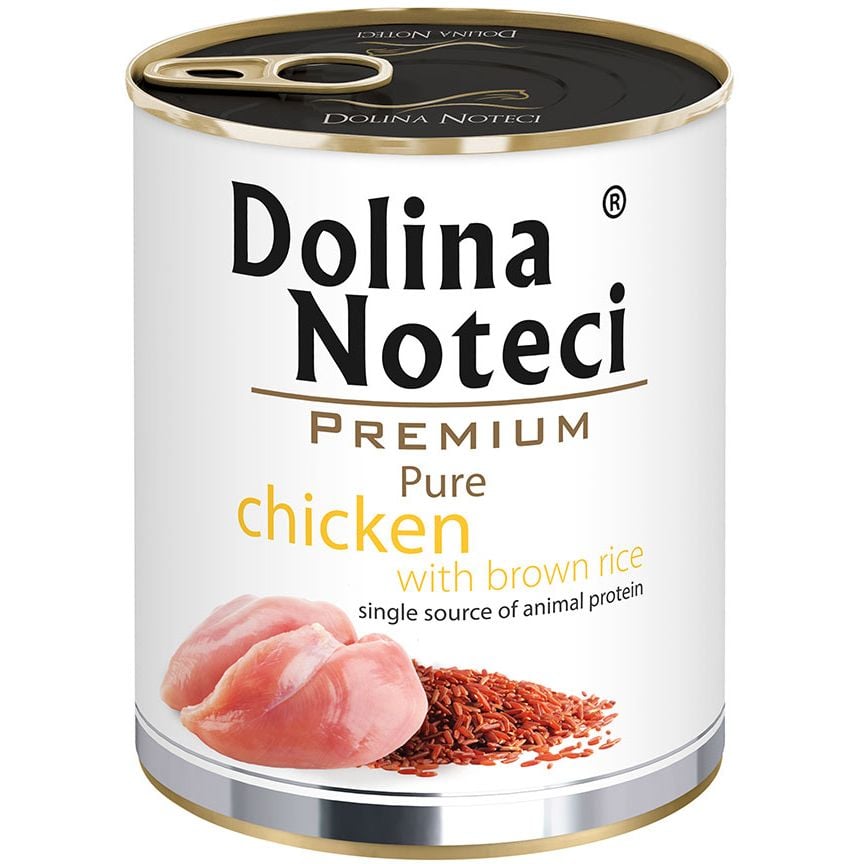 Влажный корм Dolina Noteci Premium Pure для собак склонных к аллергии, с курицей и коричневым рисом, 800 гр - фото 1