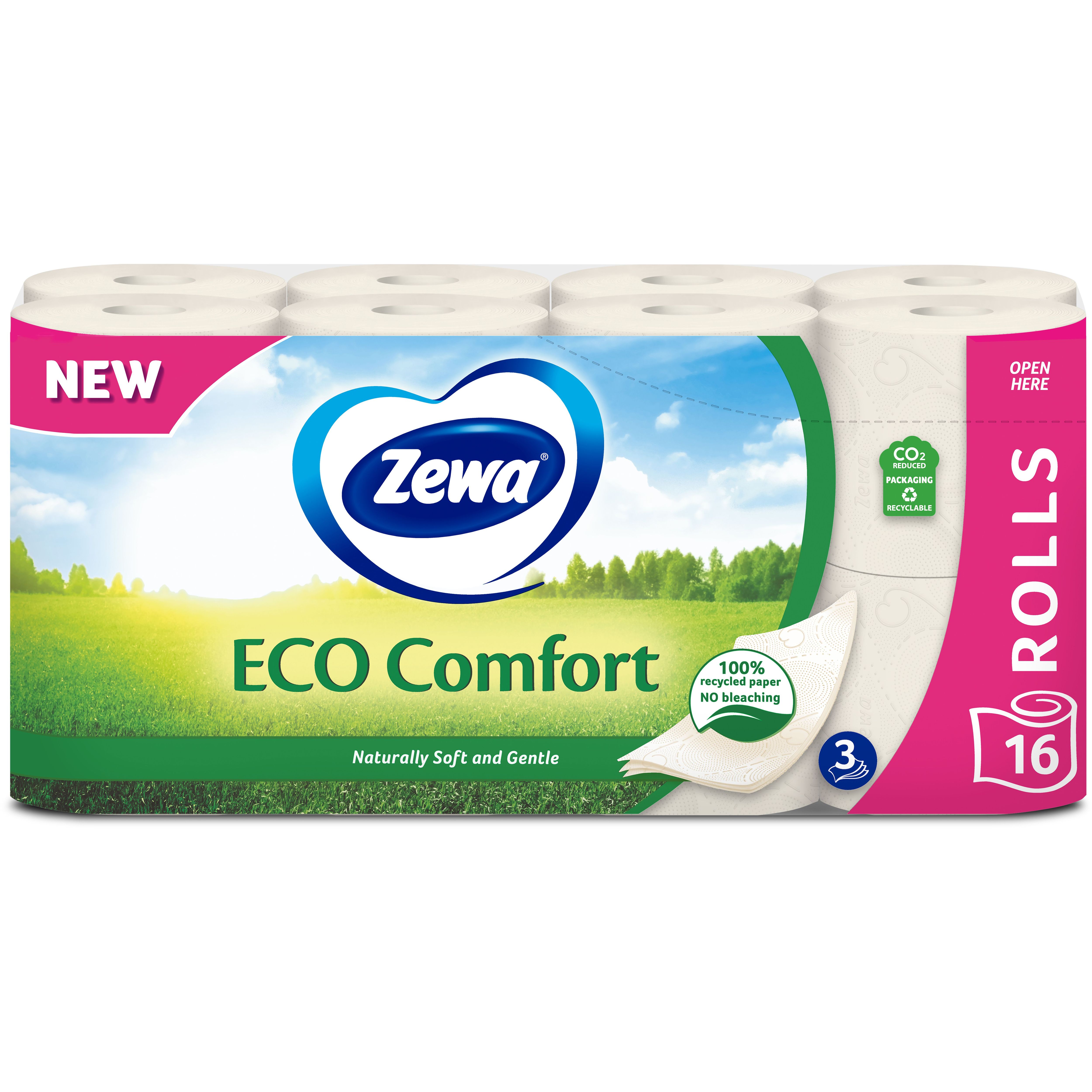 Туалетная бумага Zewa Eco Comfort трехслойная 16 рулонов - фото 2
