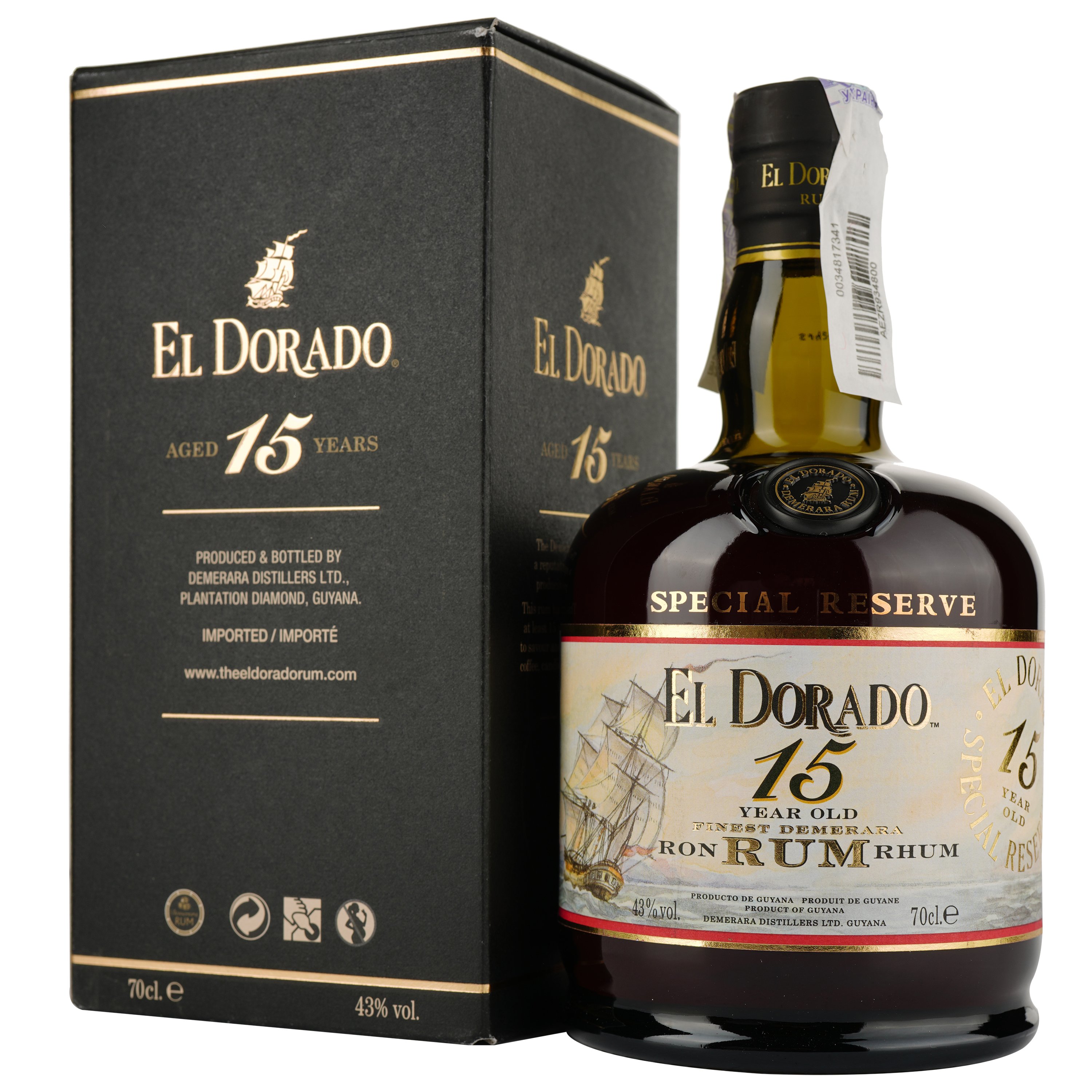 Ром El Dorado 15 yo, в подарочной коробке, 43%, 0,7 л - фото 1