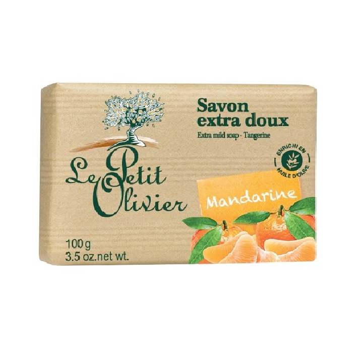 Мыло экстранежное Le Petit Olivier 100% vegetal oils soap, мандарин, 100 г (3549620005349) - фото 1