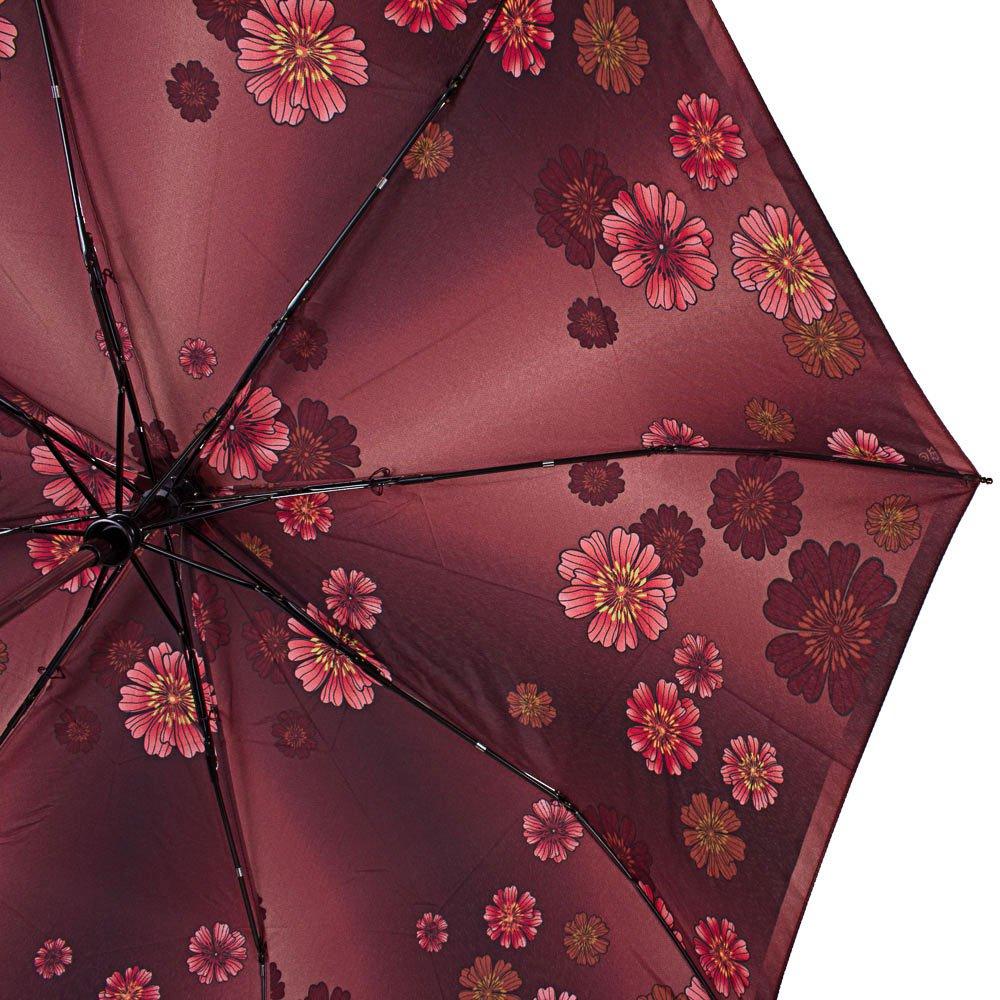 Жіноча складана парасолька напівавтомат Airton бордова - фото 3