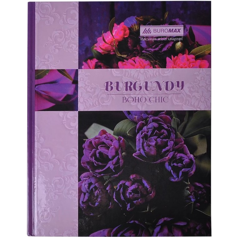 Книга обліку Buromax Boho Chic 96 аркушів в клітинку А4 фіолетовий (BM.2400-207) - фото 1
