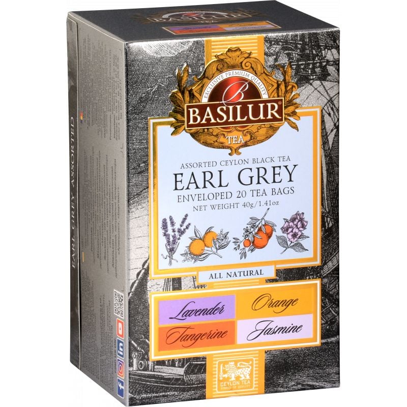 Набір чаю чорного Basilur Earl Grey Assorted, 40 г (20 шт. х 2 г) (896893) - фото 2