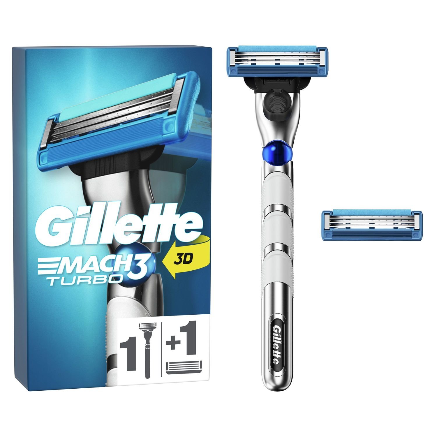 Станок для гоління Gillette Mach3 Turbo 3D, з 2 змінними картриджами - фото 2