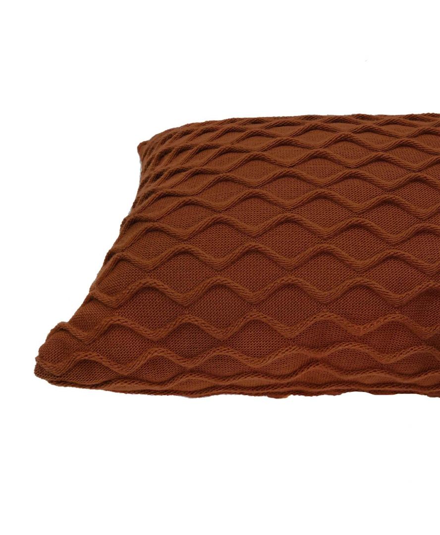 Подушка в`язана Прованс Хвиля, 45х30 см, коричневий (25057) - фото 2