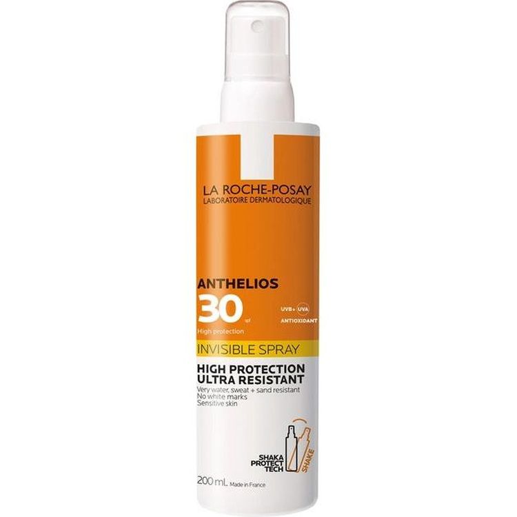 Солнцезащитный спрей La Roche-Posay Anthelios Spray Invisible, для чувствительной кожи тела и лица, SPF 30+, 200 мл - фото 1