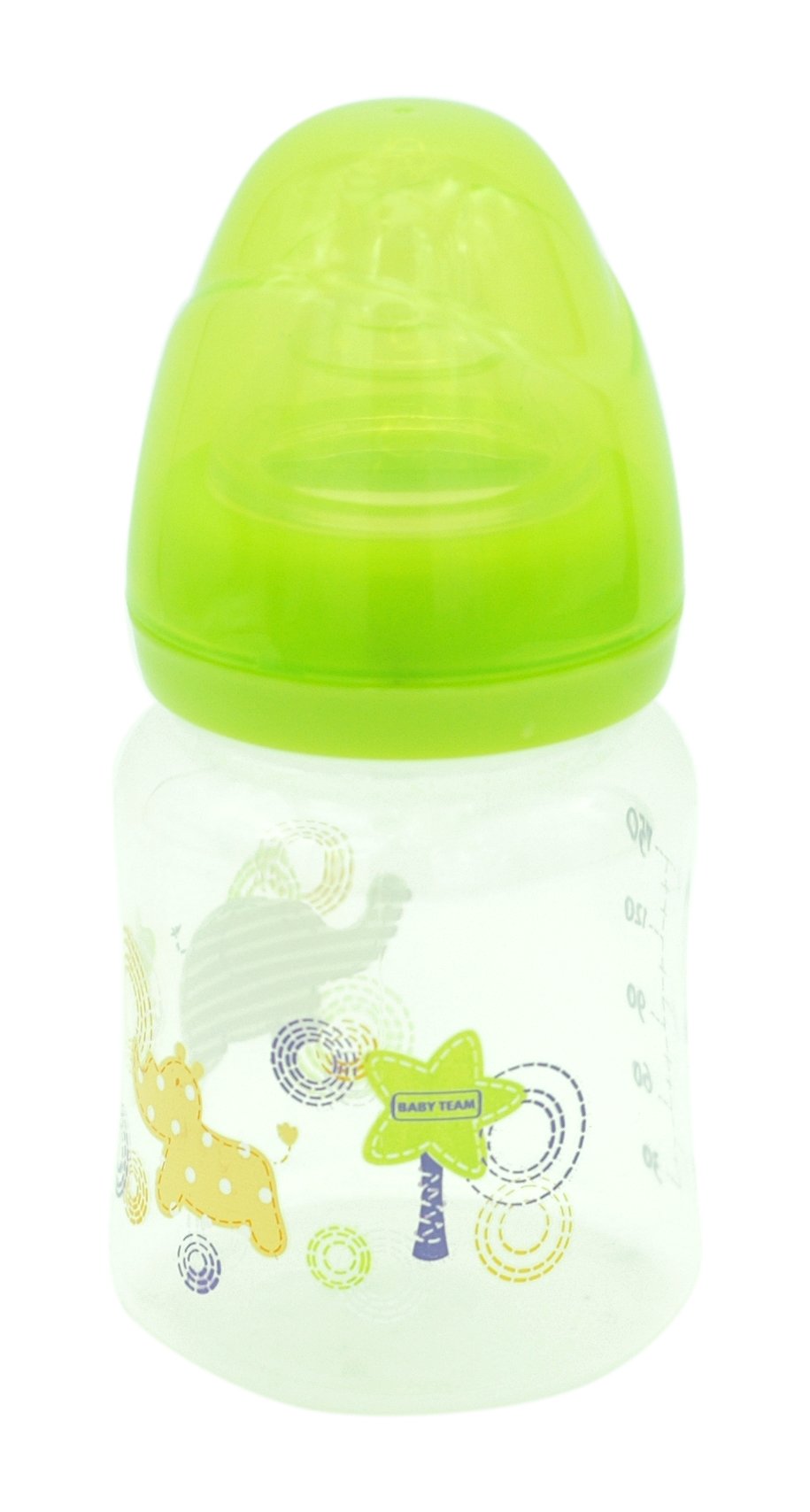 Пляшечка для годування Baby Team, з широким горлечком, 150 мл, зелений (1003_зеленый) - фото 1