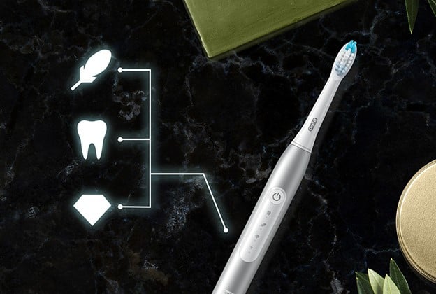 Электрическая звуковая зубная щётка Oral-B Pulsonic Slim Luxe 4500 + футляр, серебро - фото 7