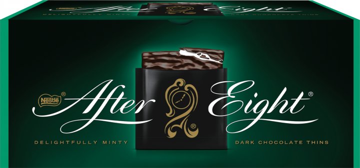 Шоколад чорний After Eight в коробці з м'ятною начинкою 200 г - фото 1