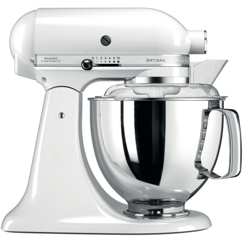 Планетарный миксер KitchenAid Artisan 4.8 л белый (5KSM175PSEWH) - фото 1