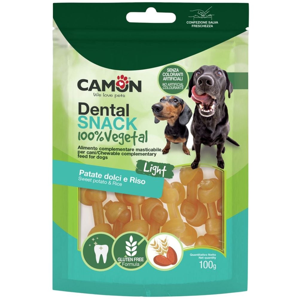Ласощі для собак Camon Dental Snack Вузлики з рису та батату 100 г - фото 1